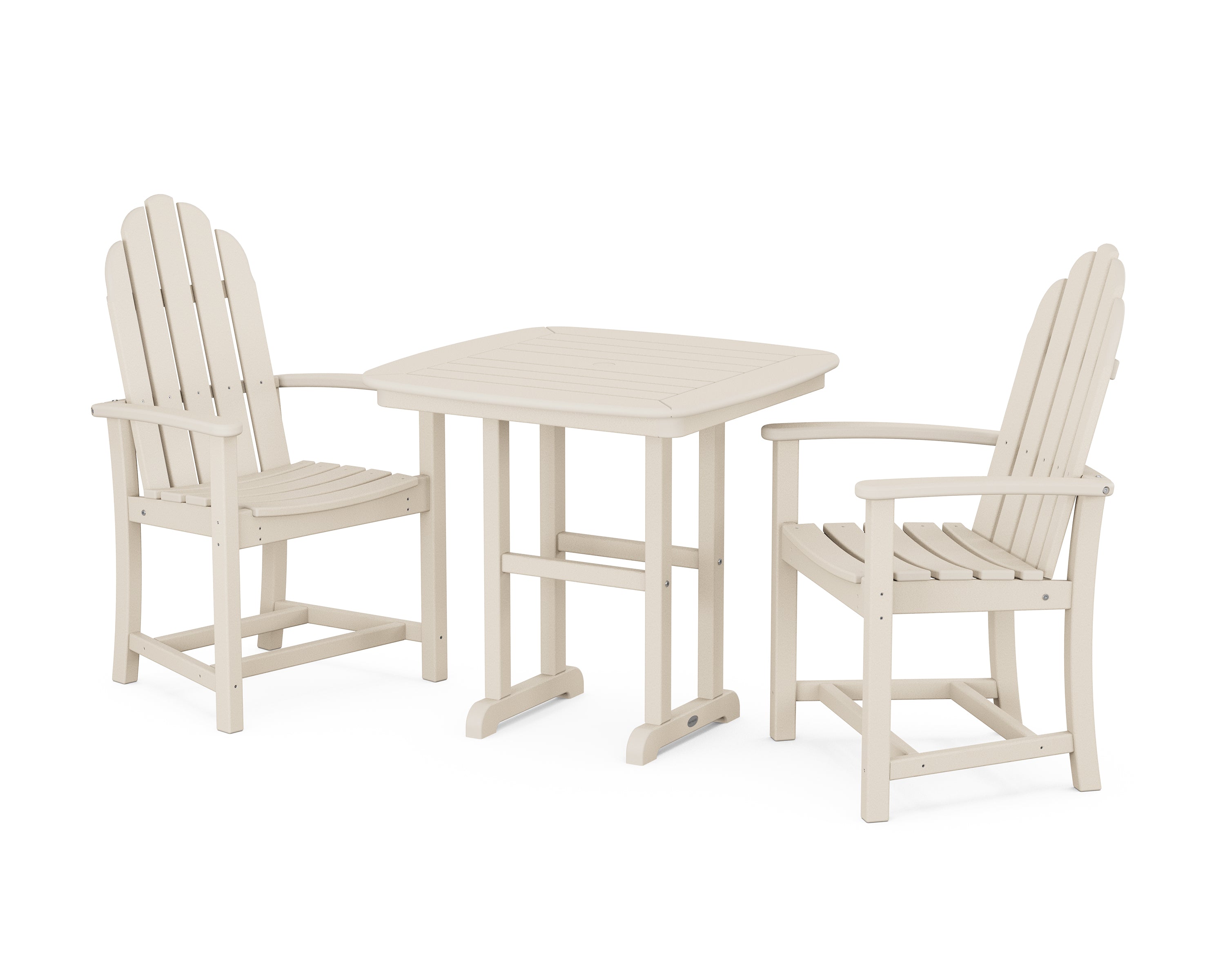 POLYWOOD Classic Adirondack 3-Piece Dining Set in Sand