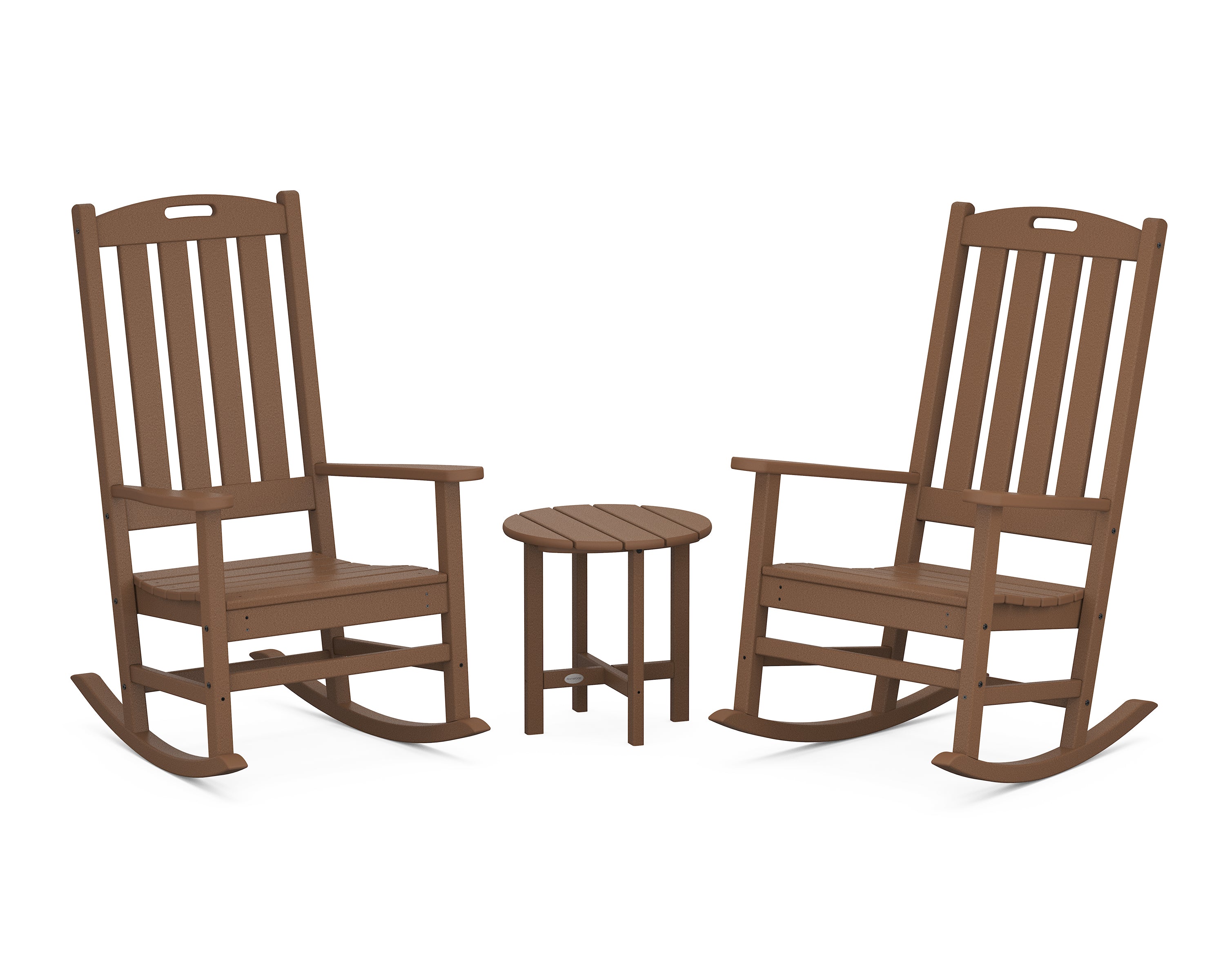 POLYWOOD® Nautical 3-Piece Porch Rocking Chair Set in Teak