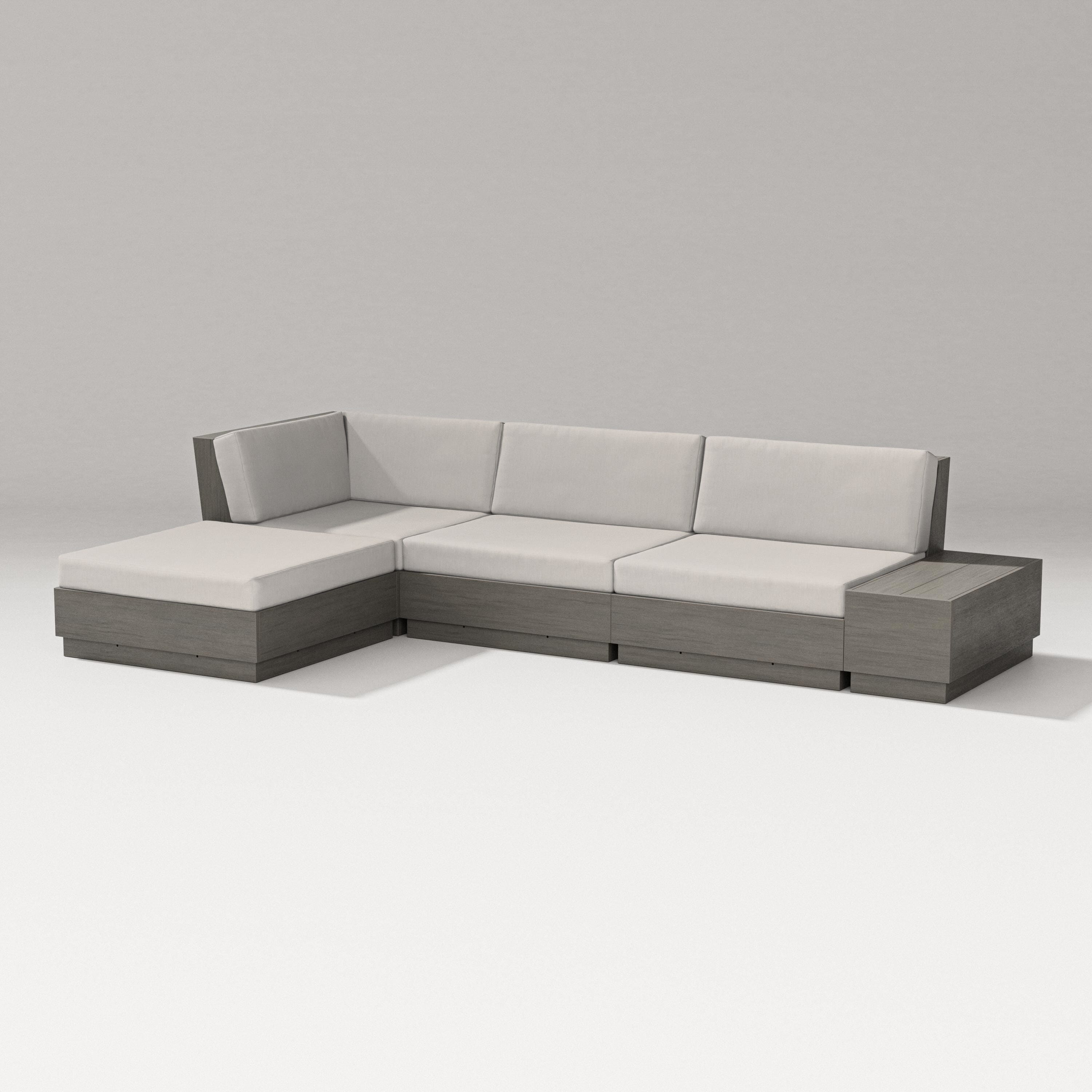 PW Designer Series Elevate Chaise Sectional in Driftwood / Cast Ash
