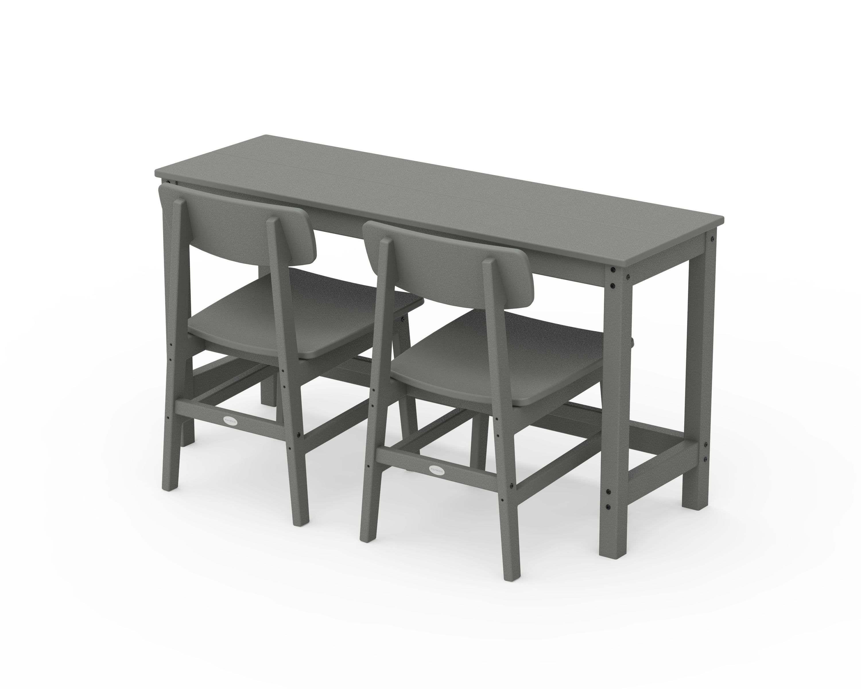 POLYWOOD Modern Studio Urban Chair 3-Piece Balcony Set in Slate Grey
