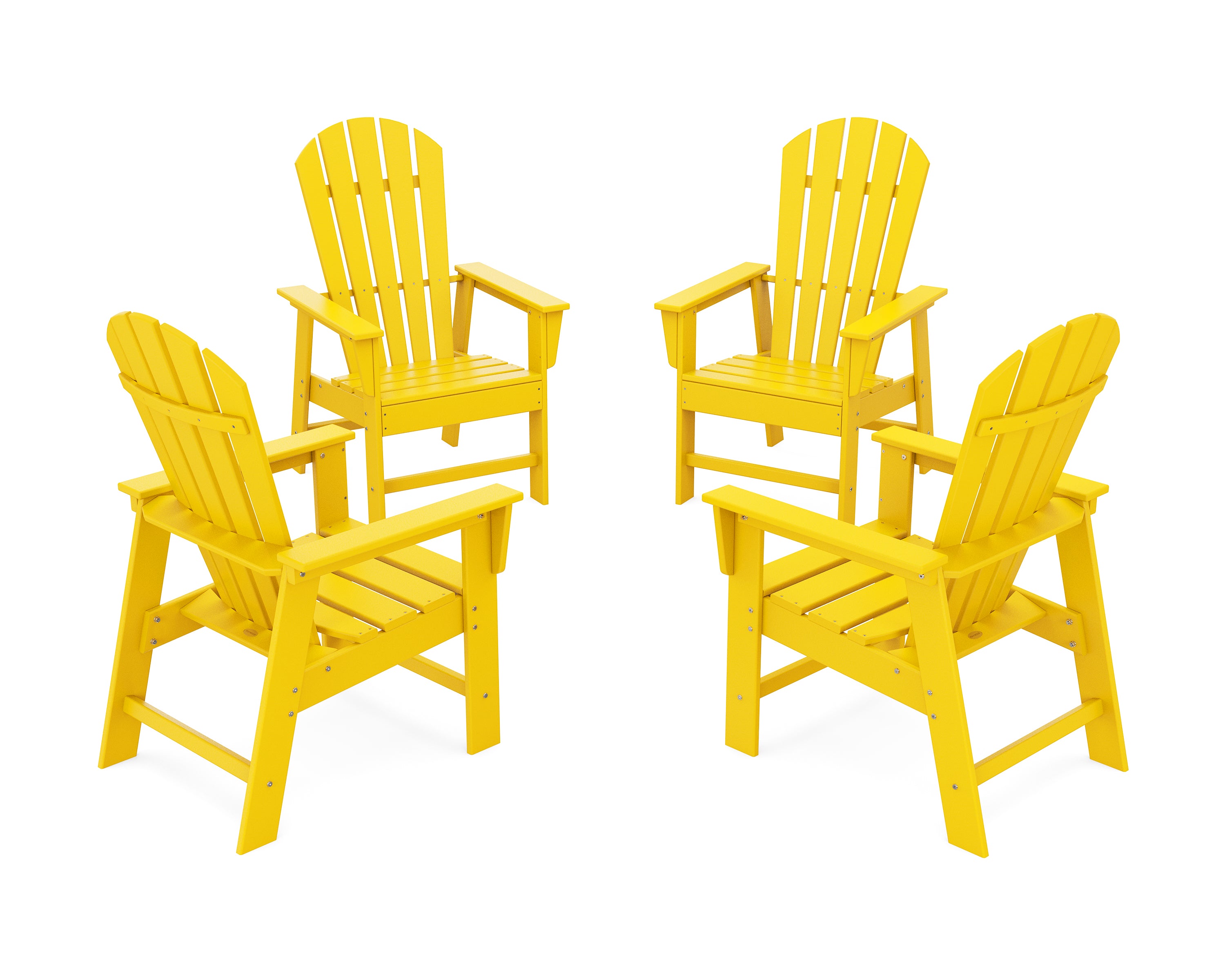 POLYWOOD 4-Piece South Beach Casual Chair Conversation Set in Lemon