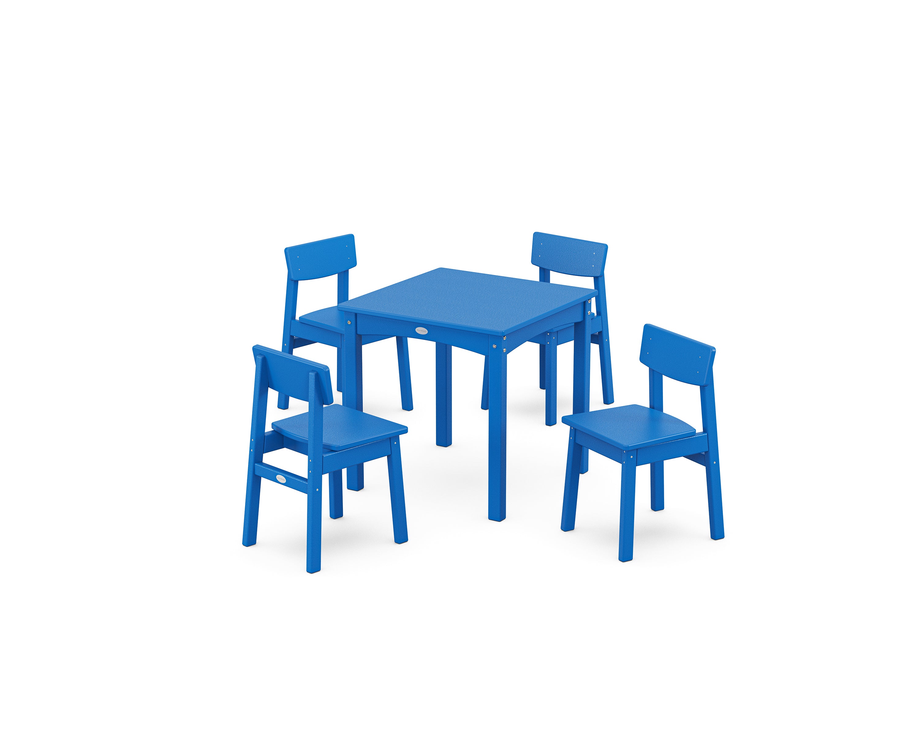 POLYWOOD Modern Studio Kids 5-Piece Dining Set in Pacific Blue