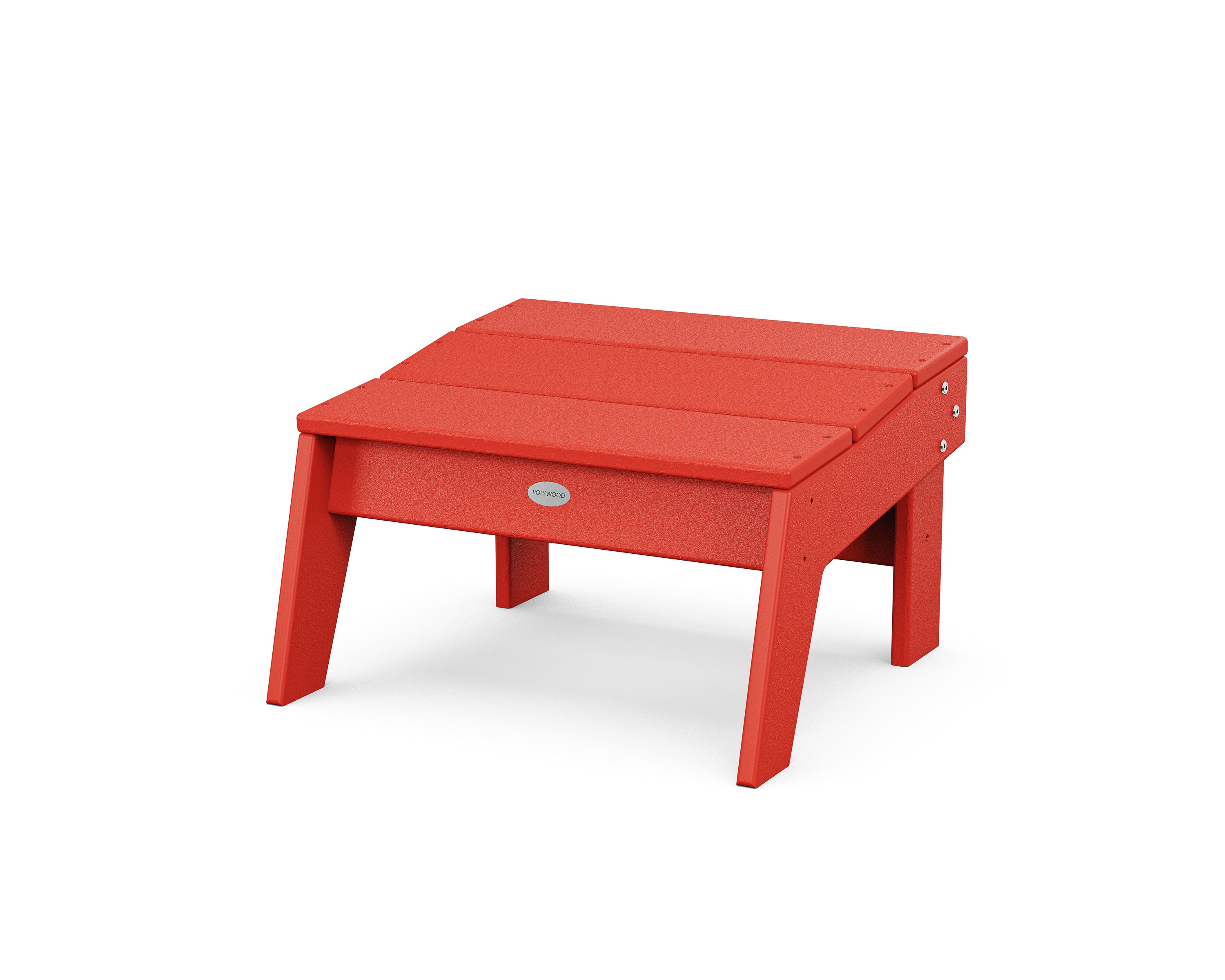 POLYWOOD Modern Studio Ottoman in Sunset Red
