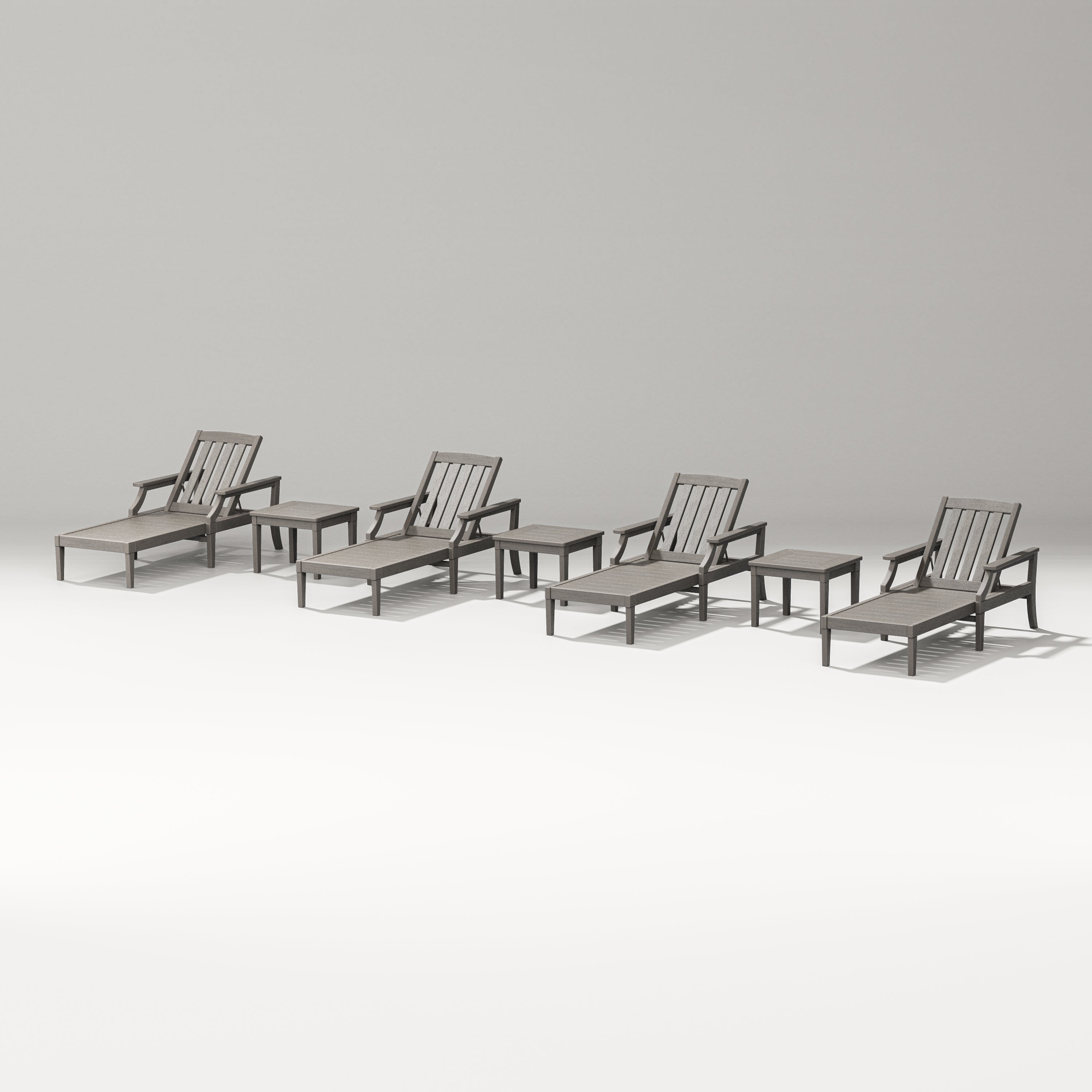 PW Designer Series Estate 7-Piece Chaise Lounge Set in Driftwood