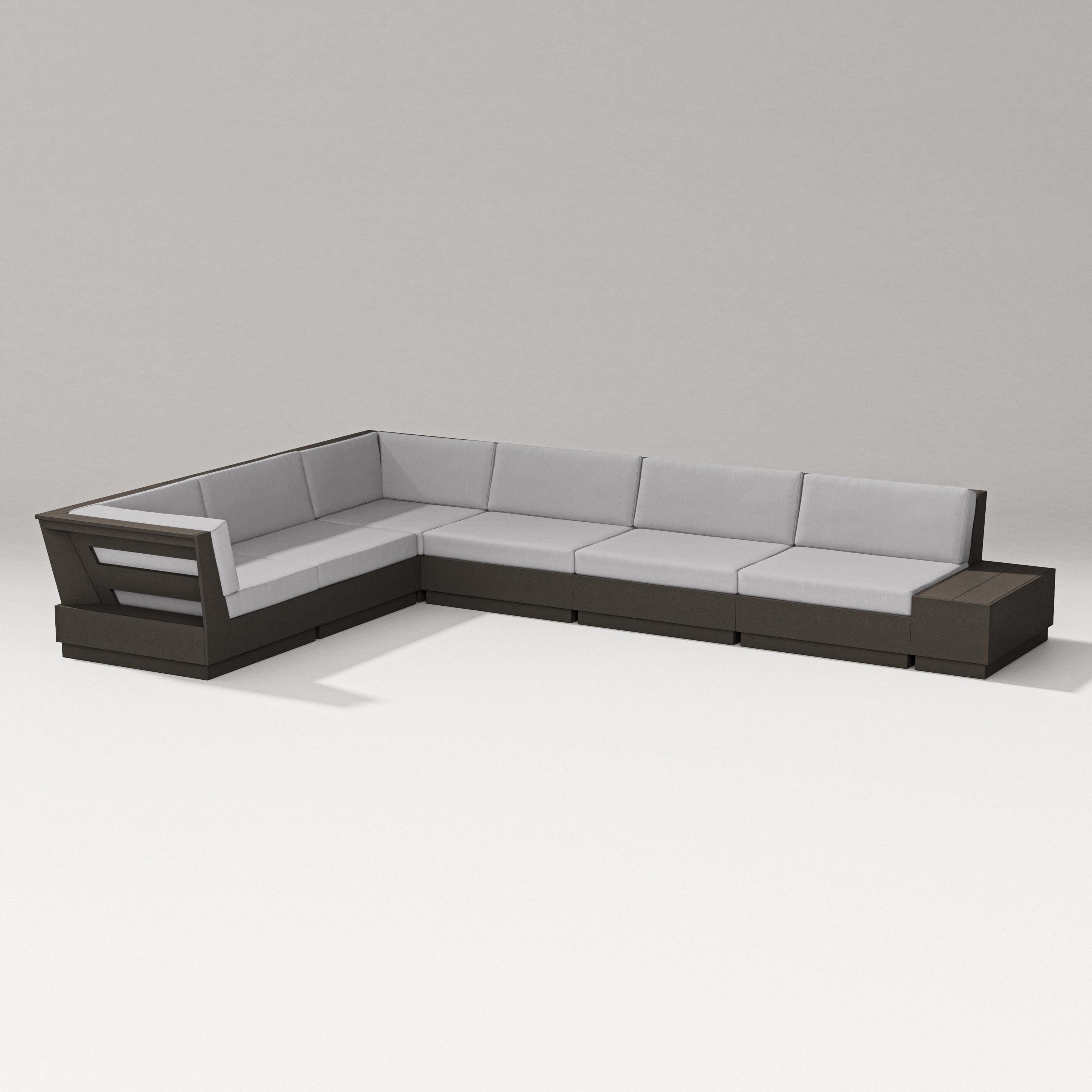 PW Designer Series Elevate 7-Piece Corner Sectional in Vintage Coffee / Granite