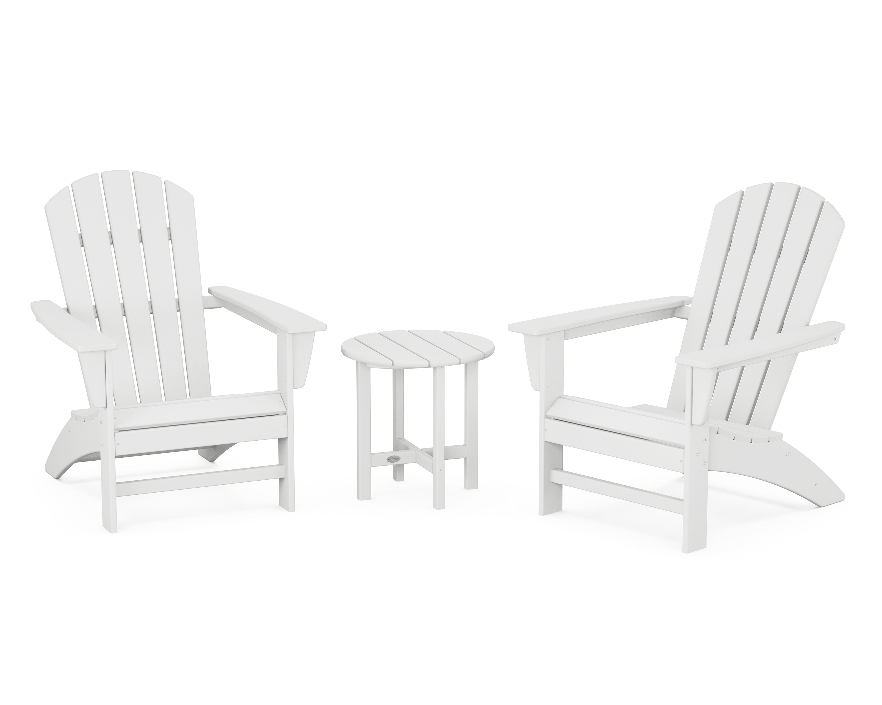 POLYWOOD Nautical 3-Piece Adirondack Set in White