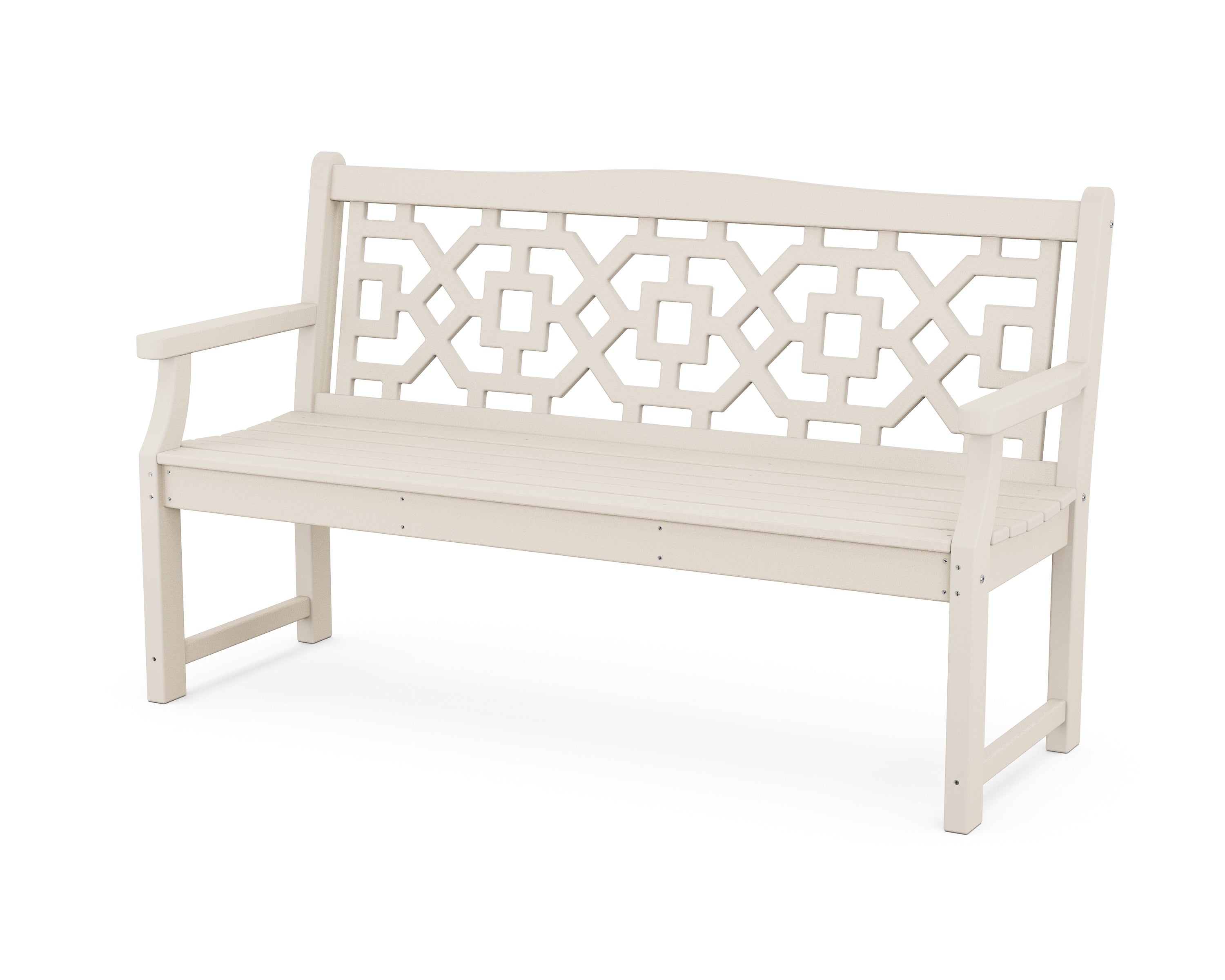 Martha Stewart by POLYWOOD Chinoiserie 60” Garden Bench in Sand
