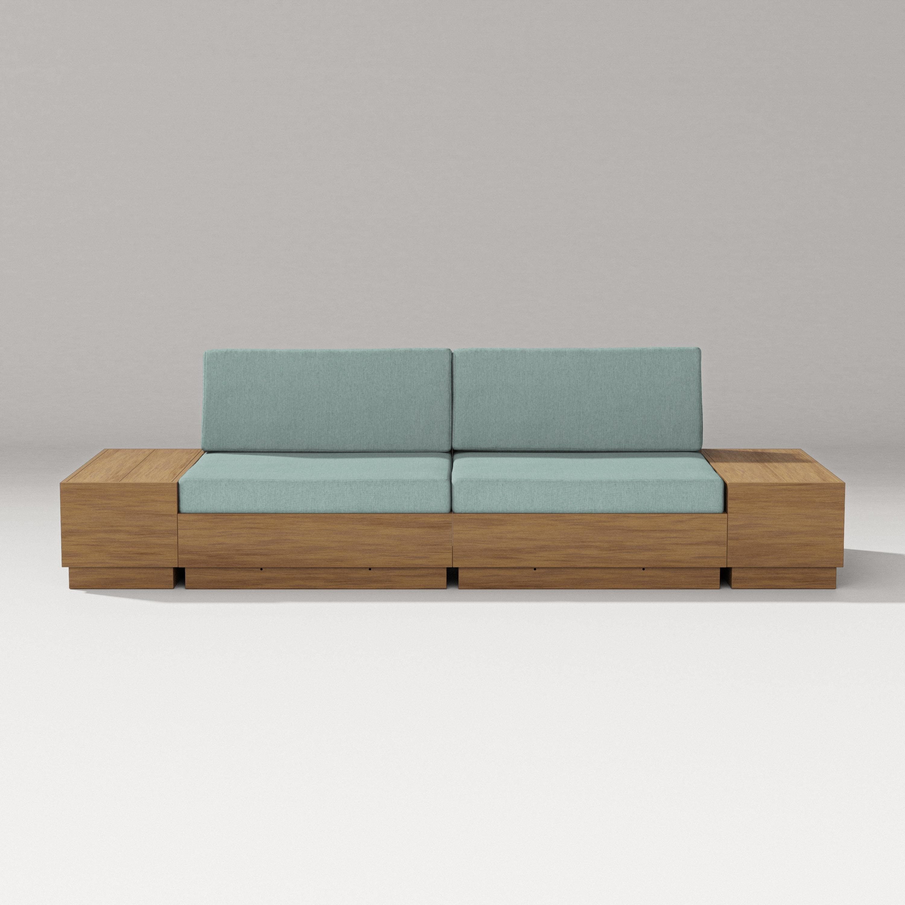 PW Designer Series Elevate 4-Piece Loveseat Sectional in Natural / Glacier Spa