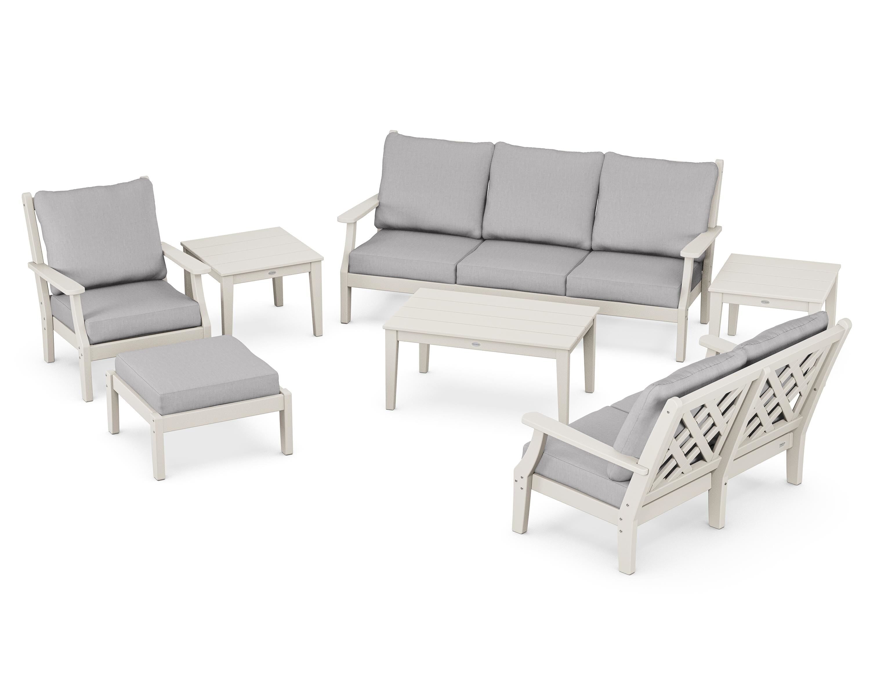 Country Living Wovendale 7-Piece Deep Seating Set in Sand / Granite