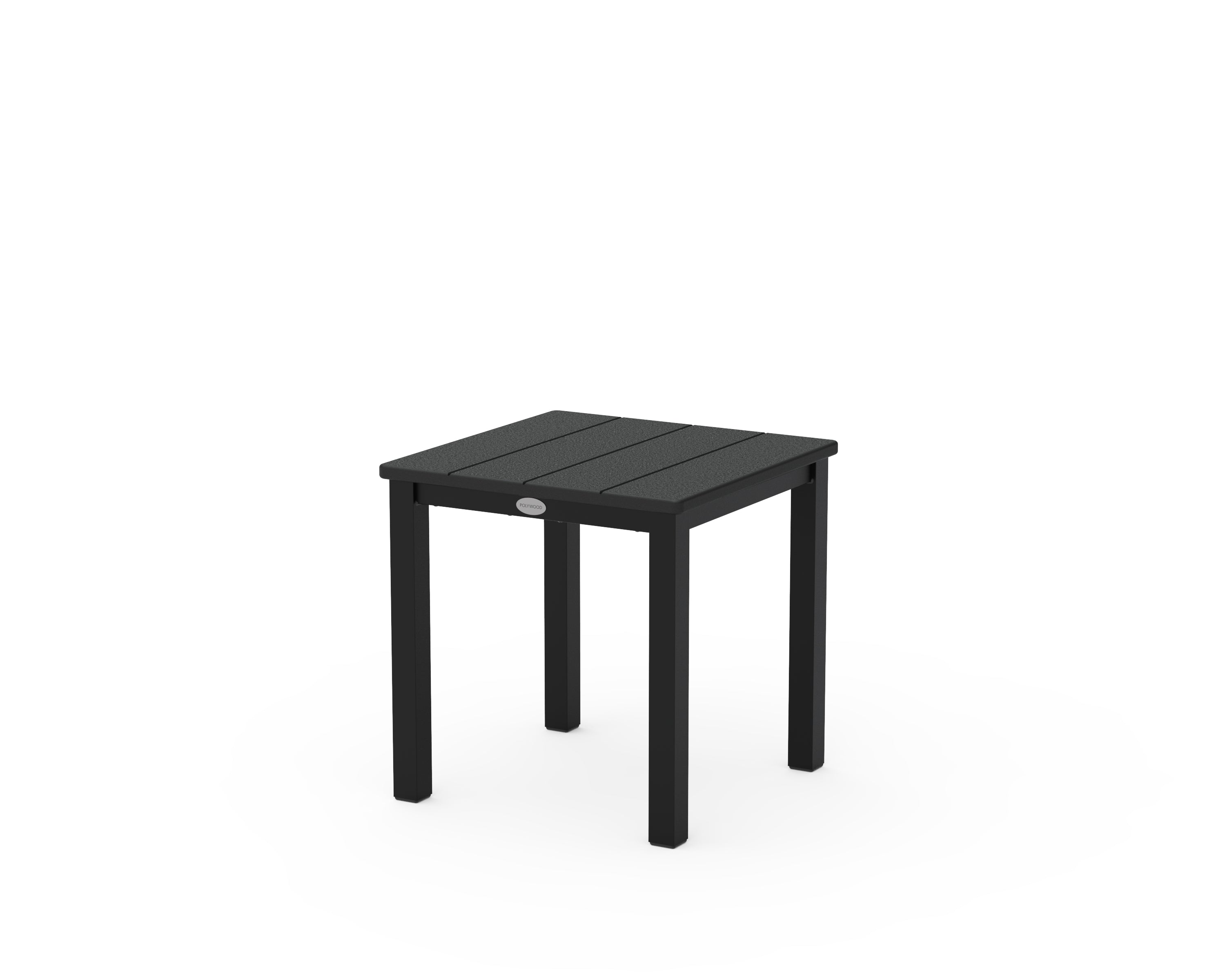 POLYWOOD Main Street 18" Side Table in Black / Black