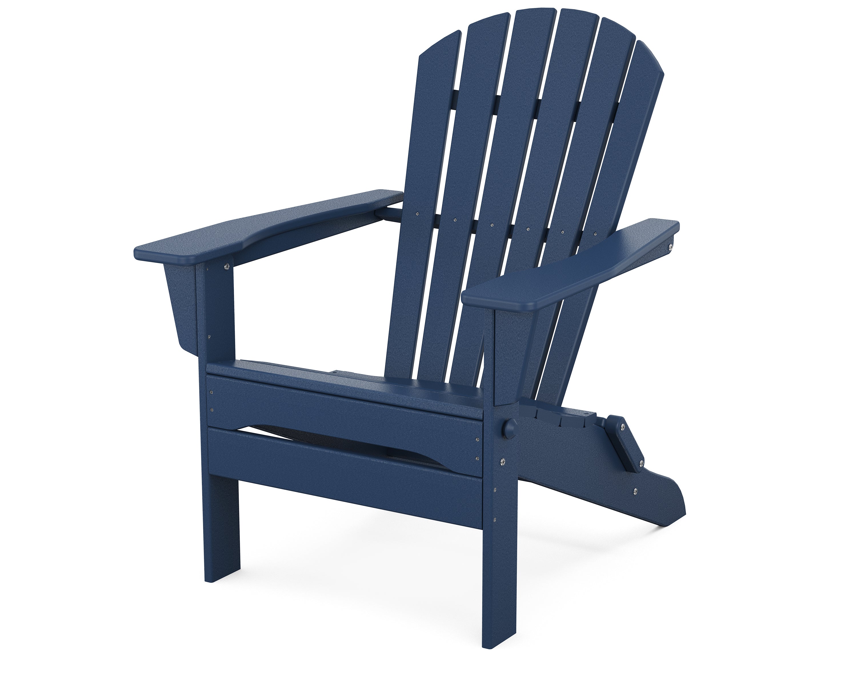 POLYWOOD South Beach Folding Adirondack Chair in Navy