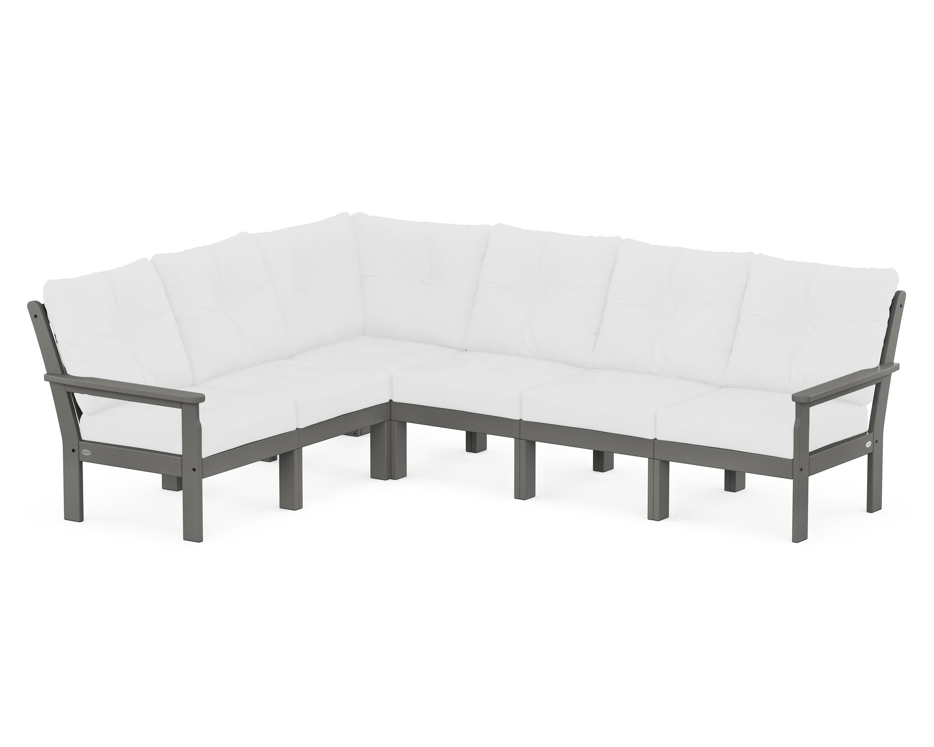 POLYWOOD Vineyard 6-Piece Sectional in Slate Grey / Natural
