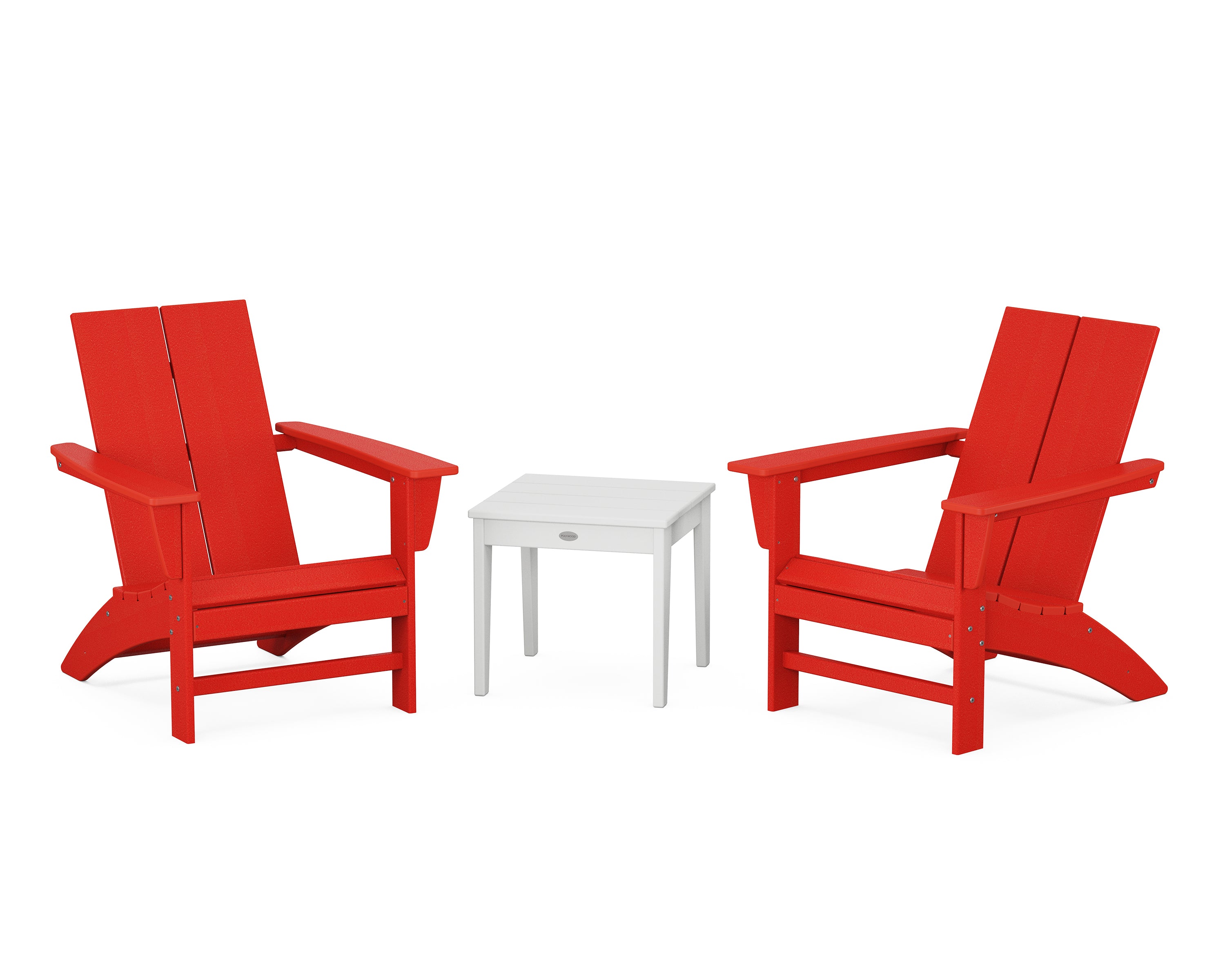 Country Living Country Living Modern Adirondack Chair 3-Piece Set in Sunset Red / White