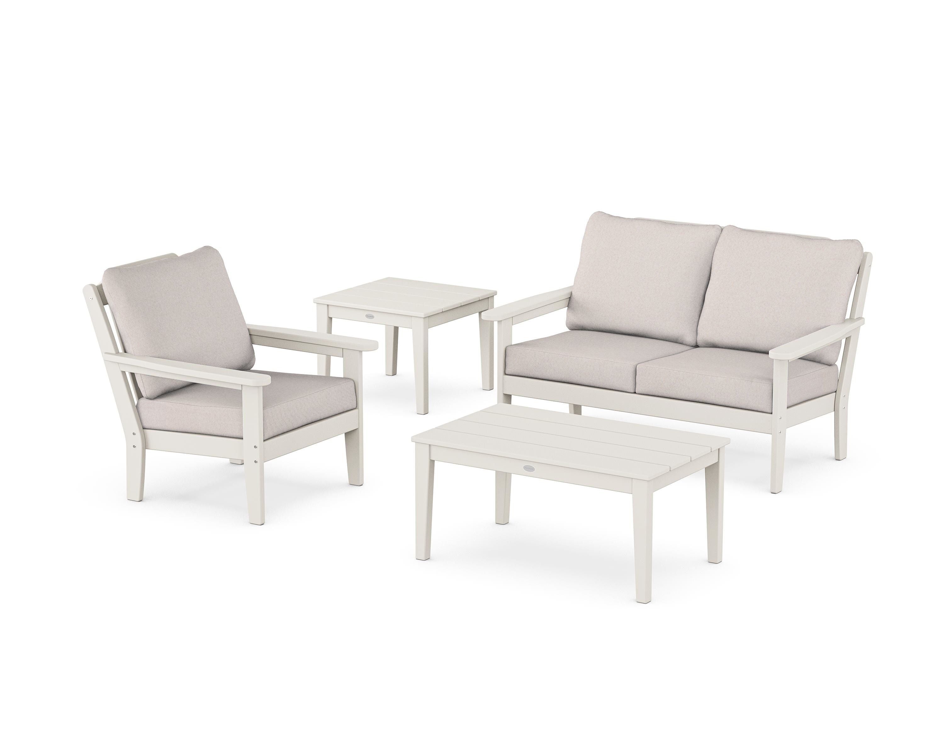 Country Living Wovendale 4-Piece Deep Seating Set in Sand / Dune Burlap