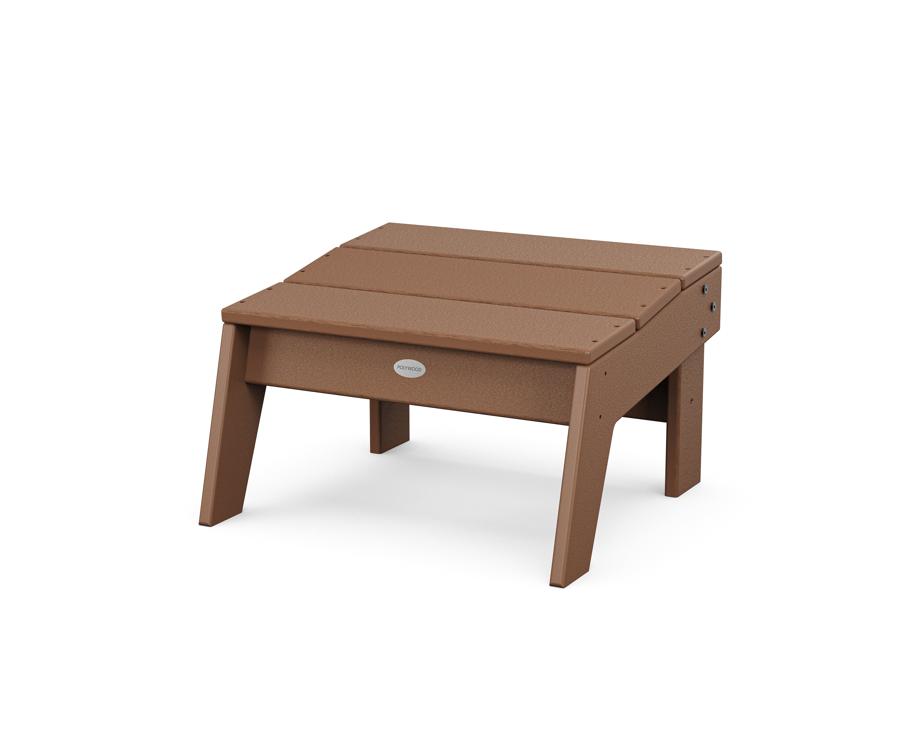 POLYWOOD Modern Studio Ottoman in Teak