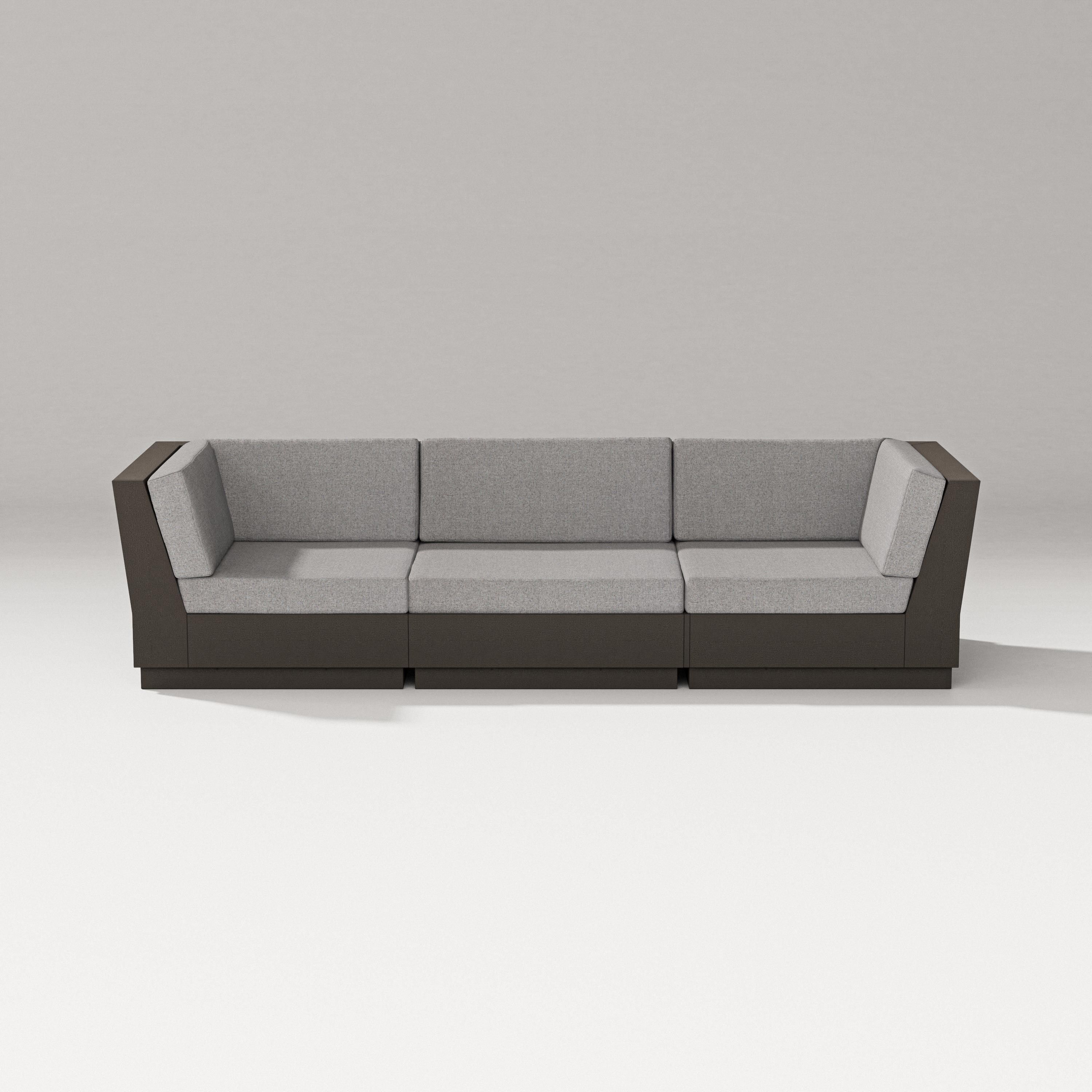 PW Designer Series Elevate Sofa Sectional in Vintage Coffee / Grey Mist