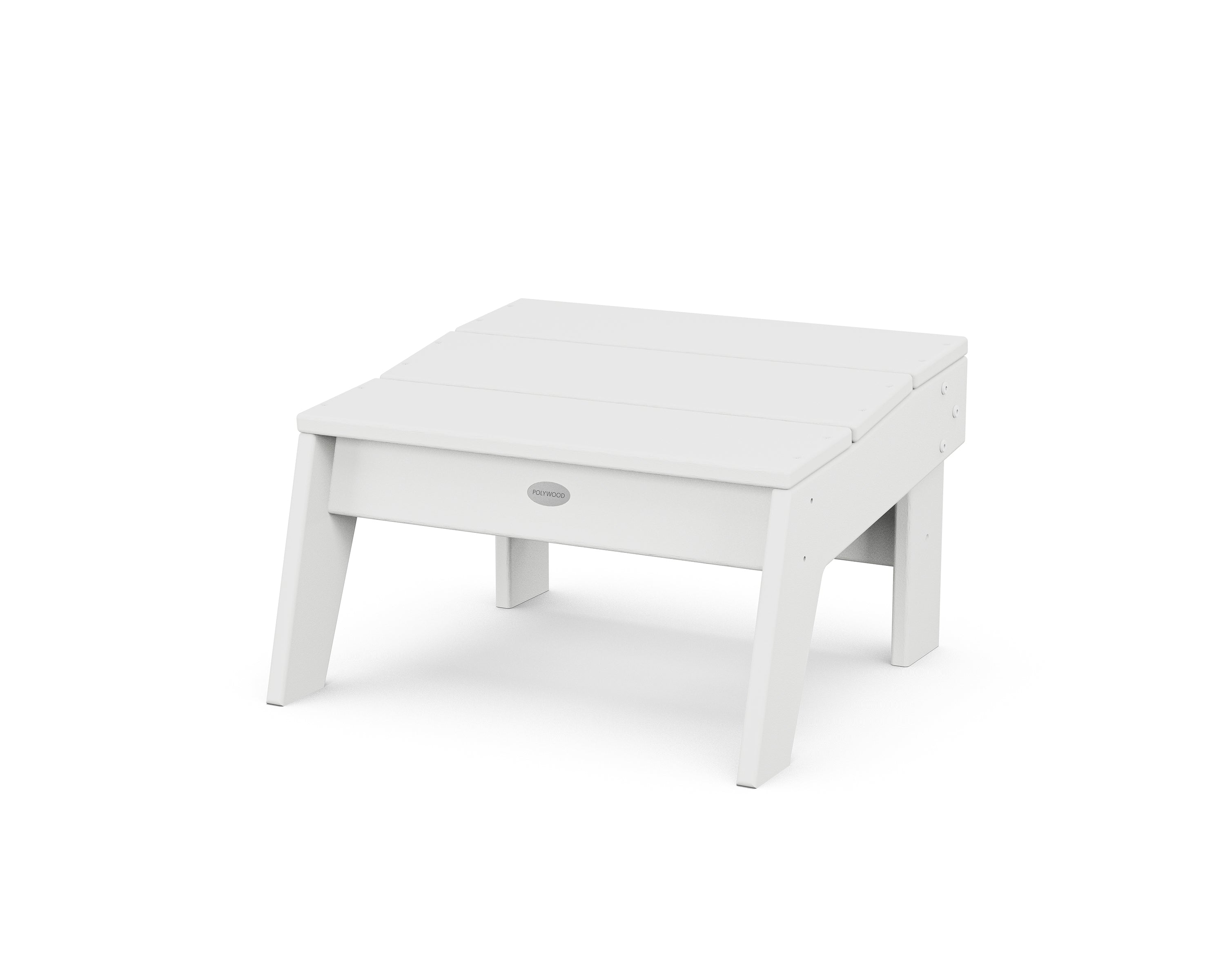POLYWOOD Modern Studio Ottoman in White