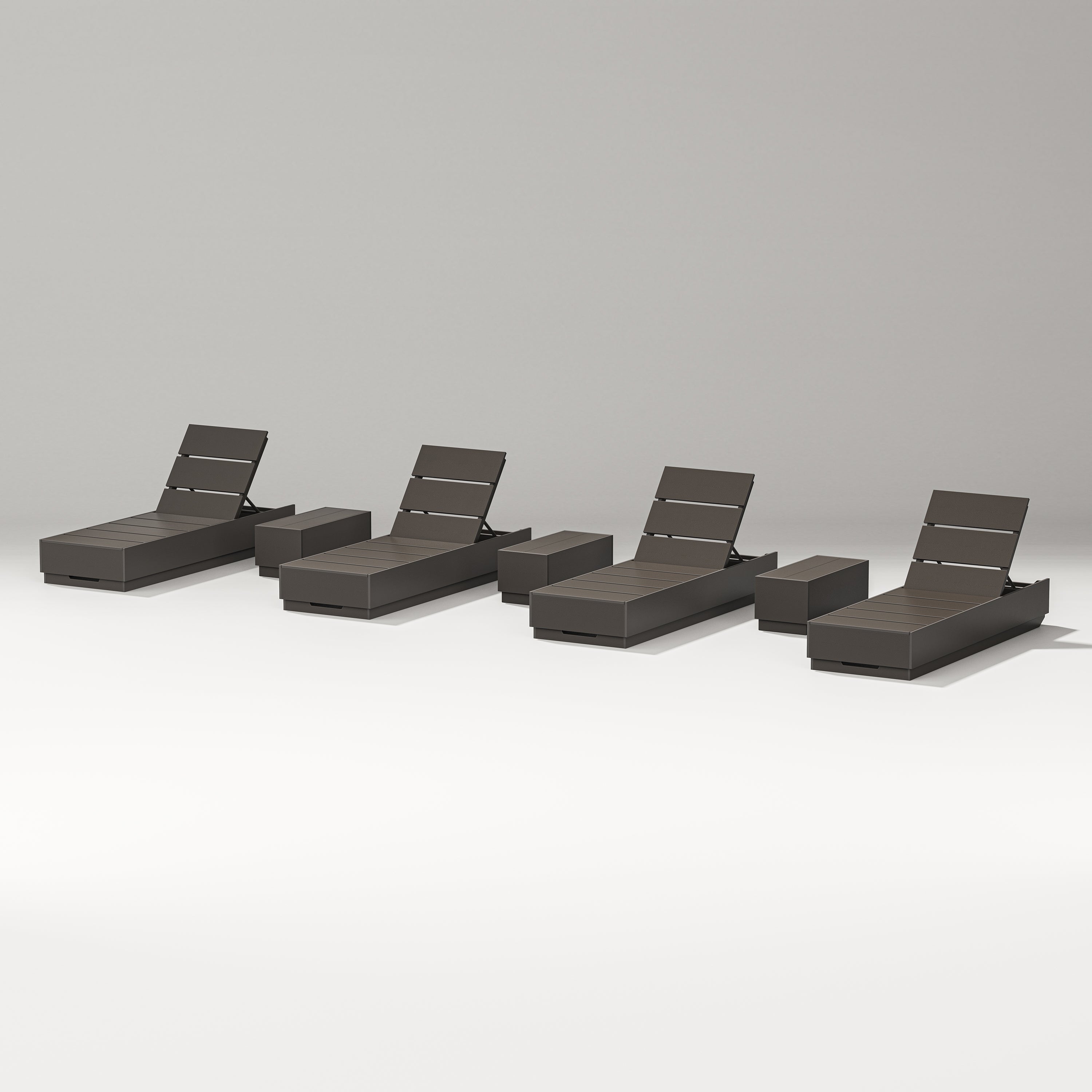 POLYWOOD Designer Series Elevate 7-Piece Chaise Lounge Set in Vintage Coffee