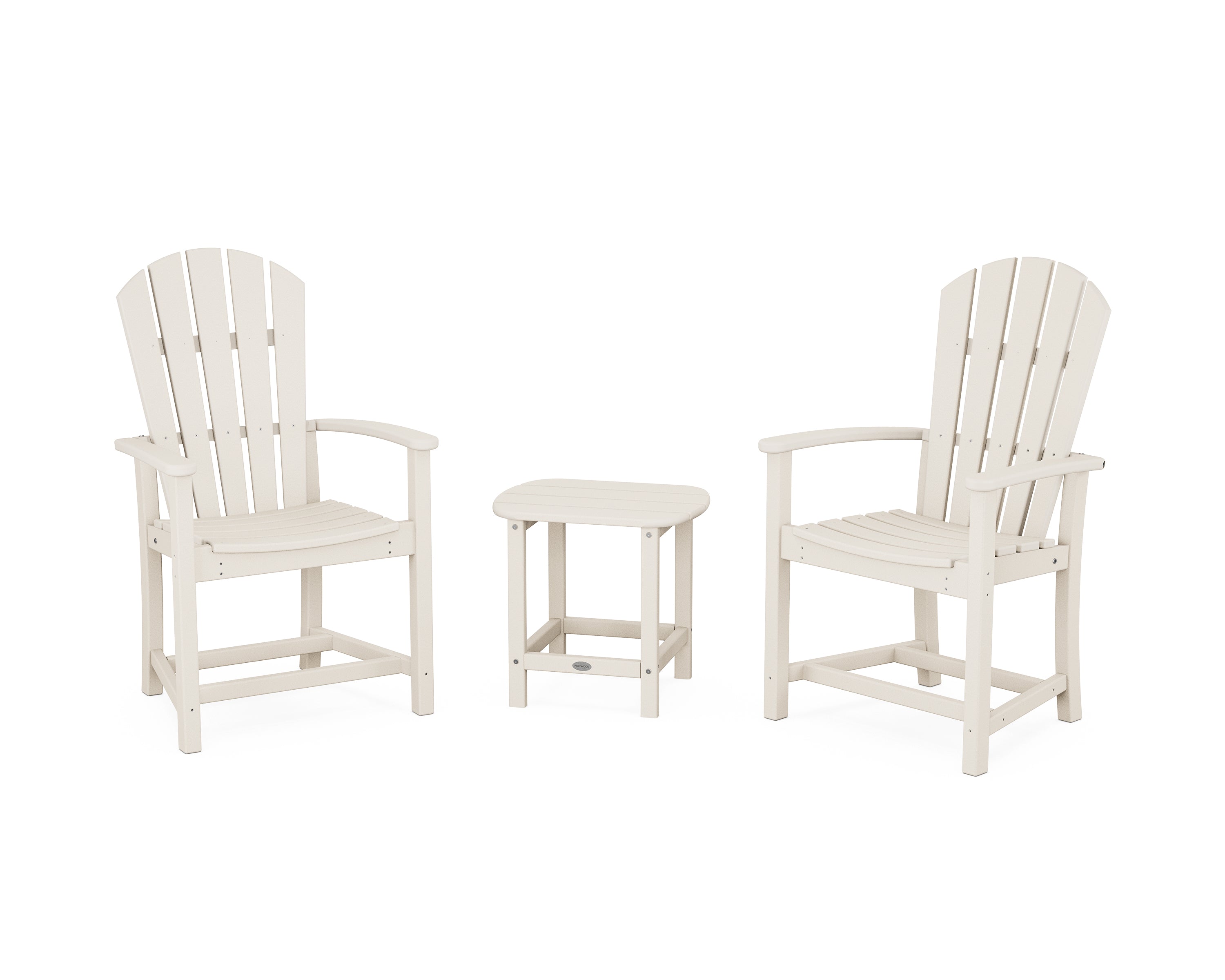 POLYWOOD Palm Coast 3-Piece Upright Adirondack Chair Set in Sand