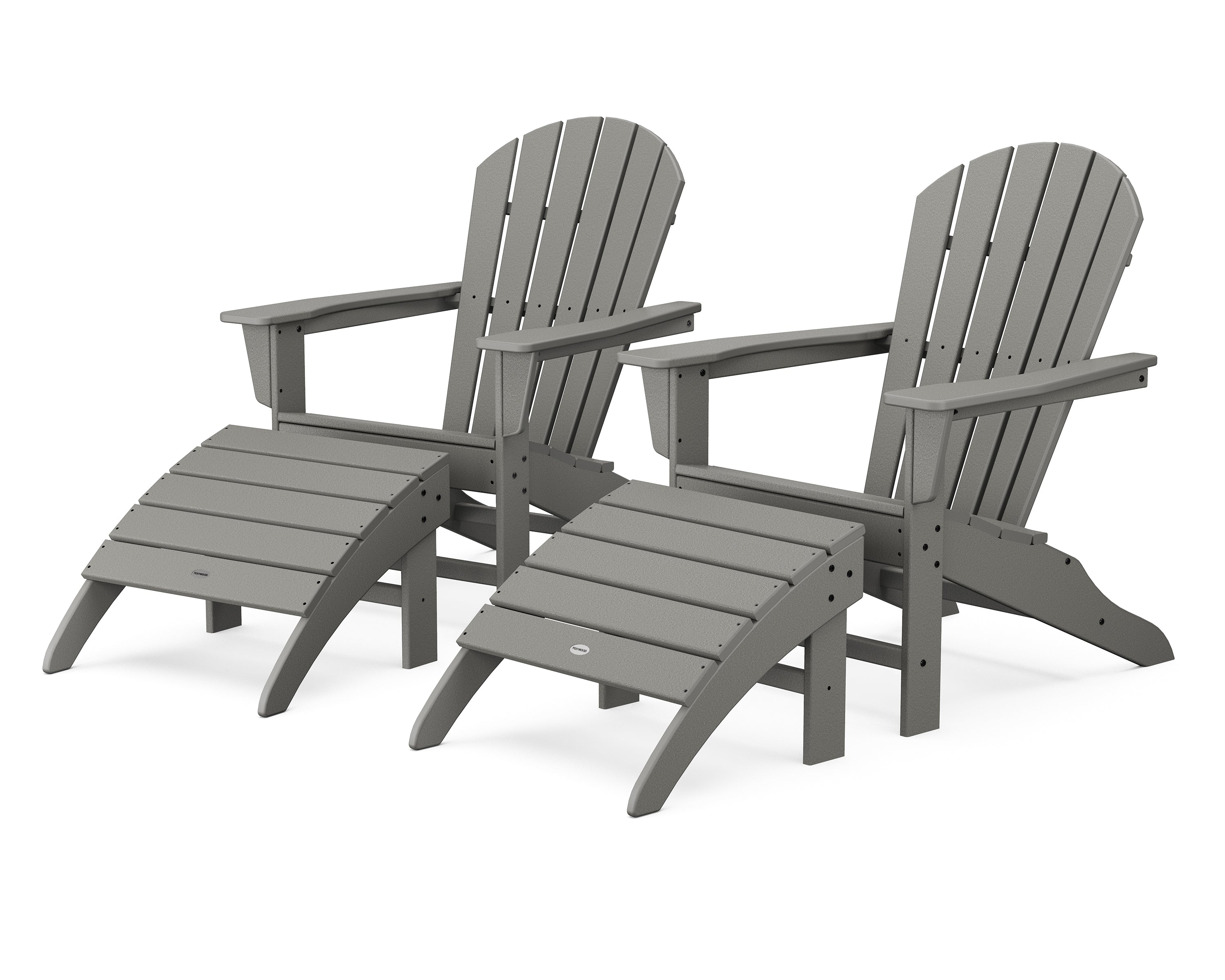 POLYWOOD South Beach 4-Piece Adirondack Set in Slate Grey