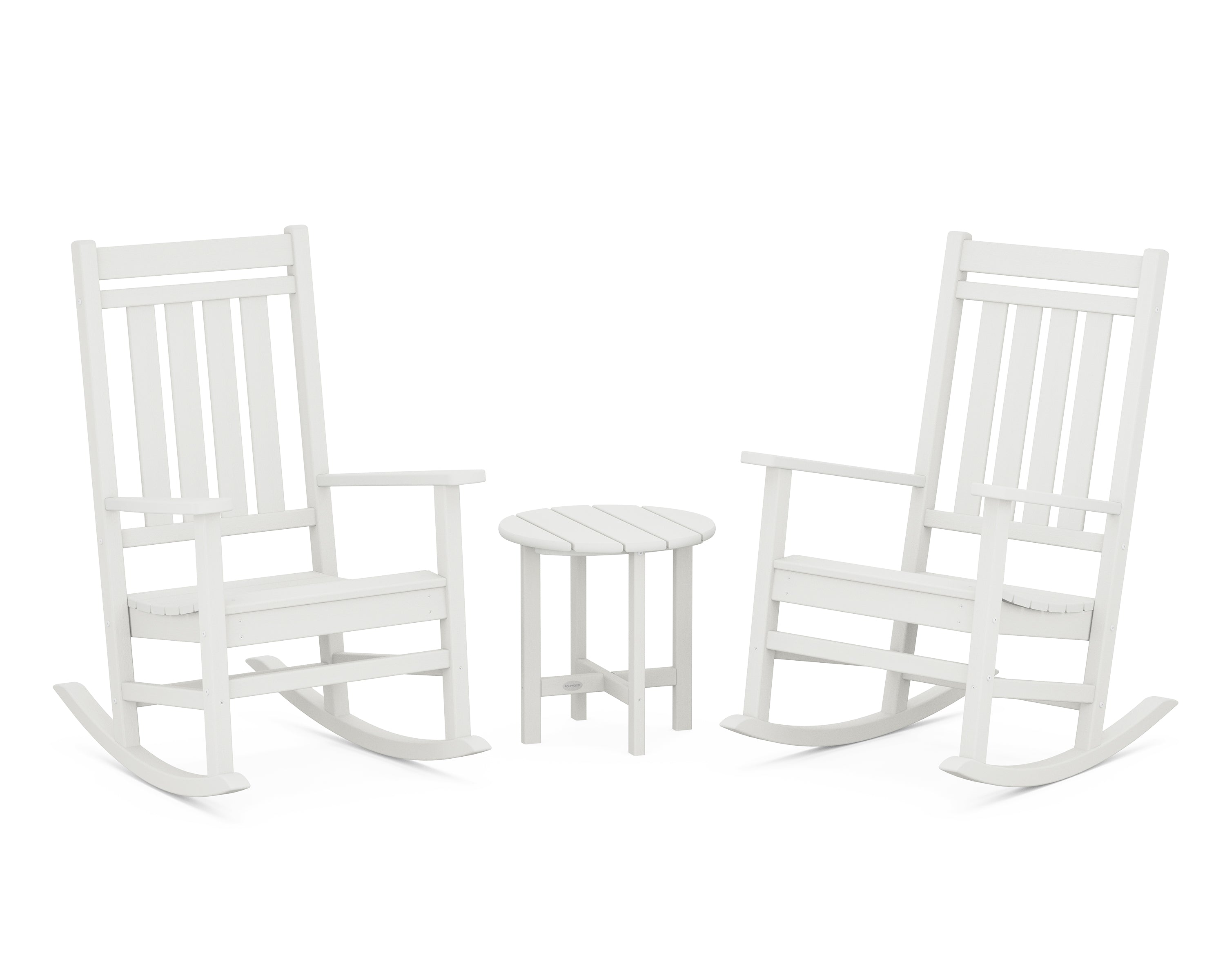POLYWOOD Estate 3-Piece Rocking Chair Set in Vintage White