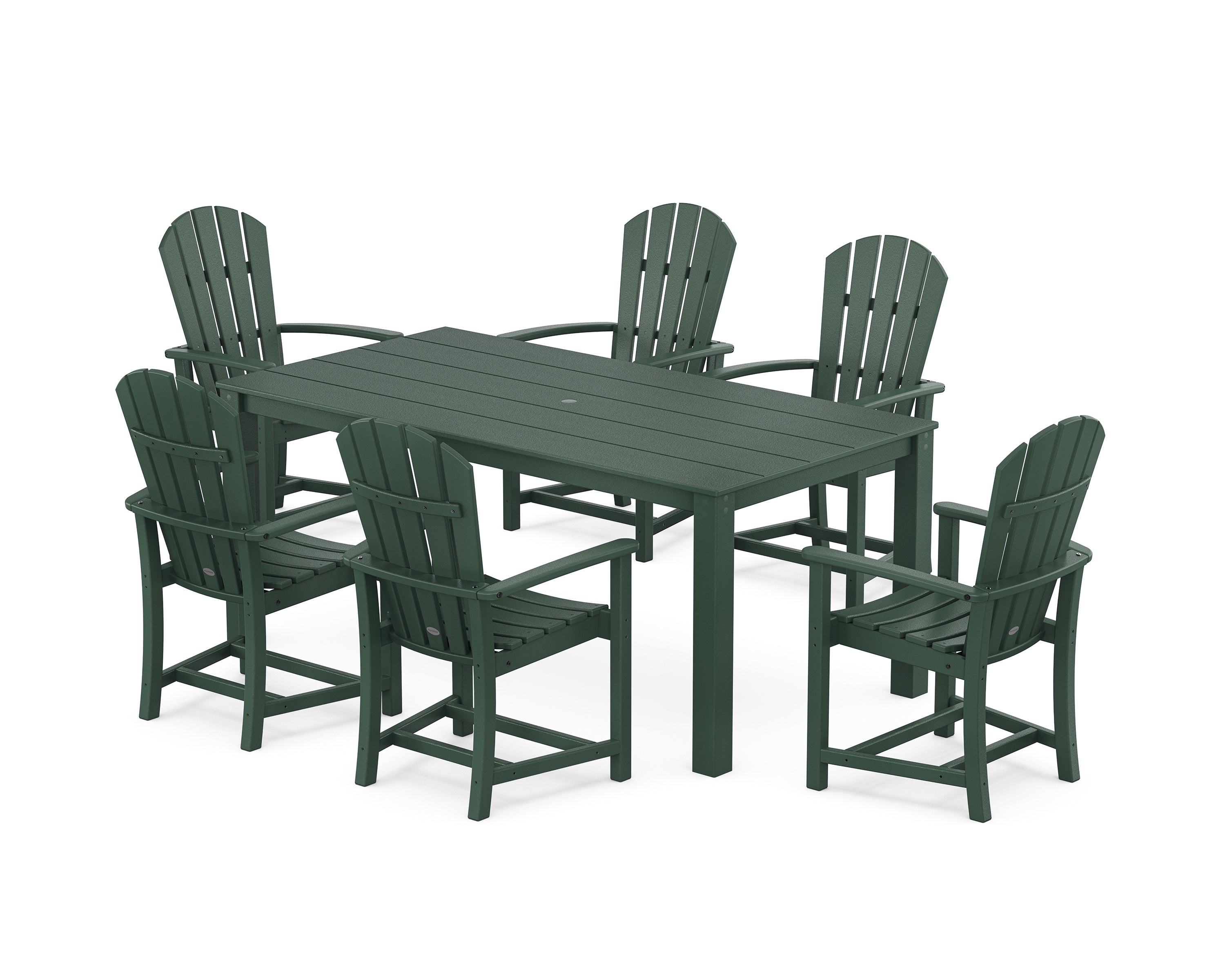POLYWOOD Palm Coast 7-Piece Parsons Dining Set in Green