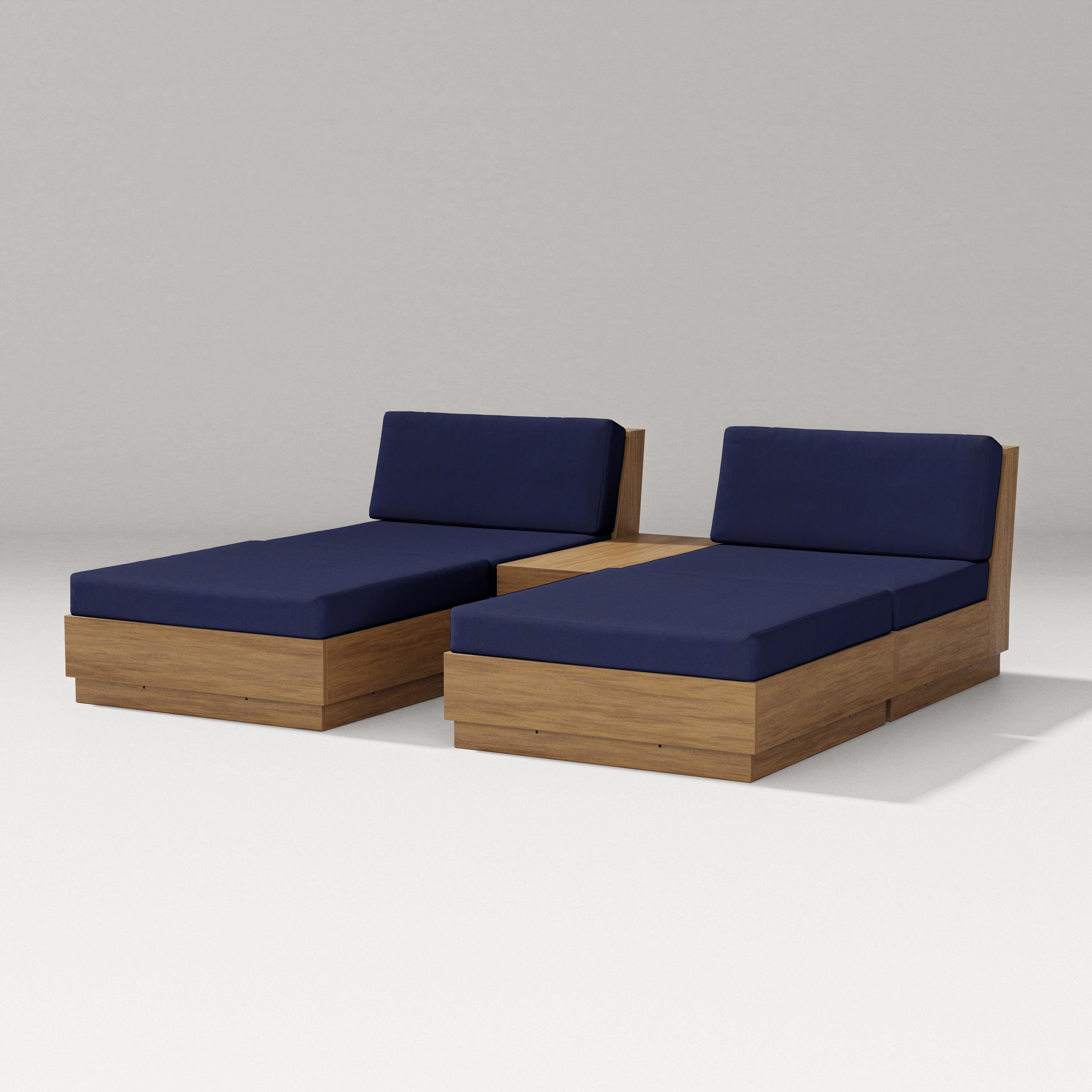 PW Designer Series Elevate Double Chaise Set in Natural / Navy
