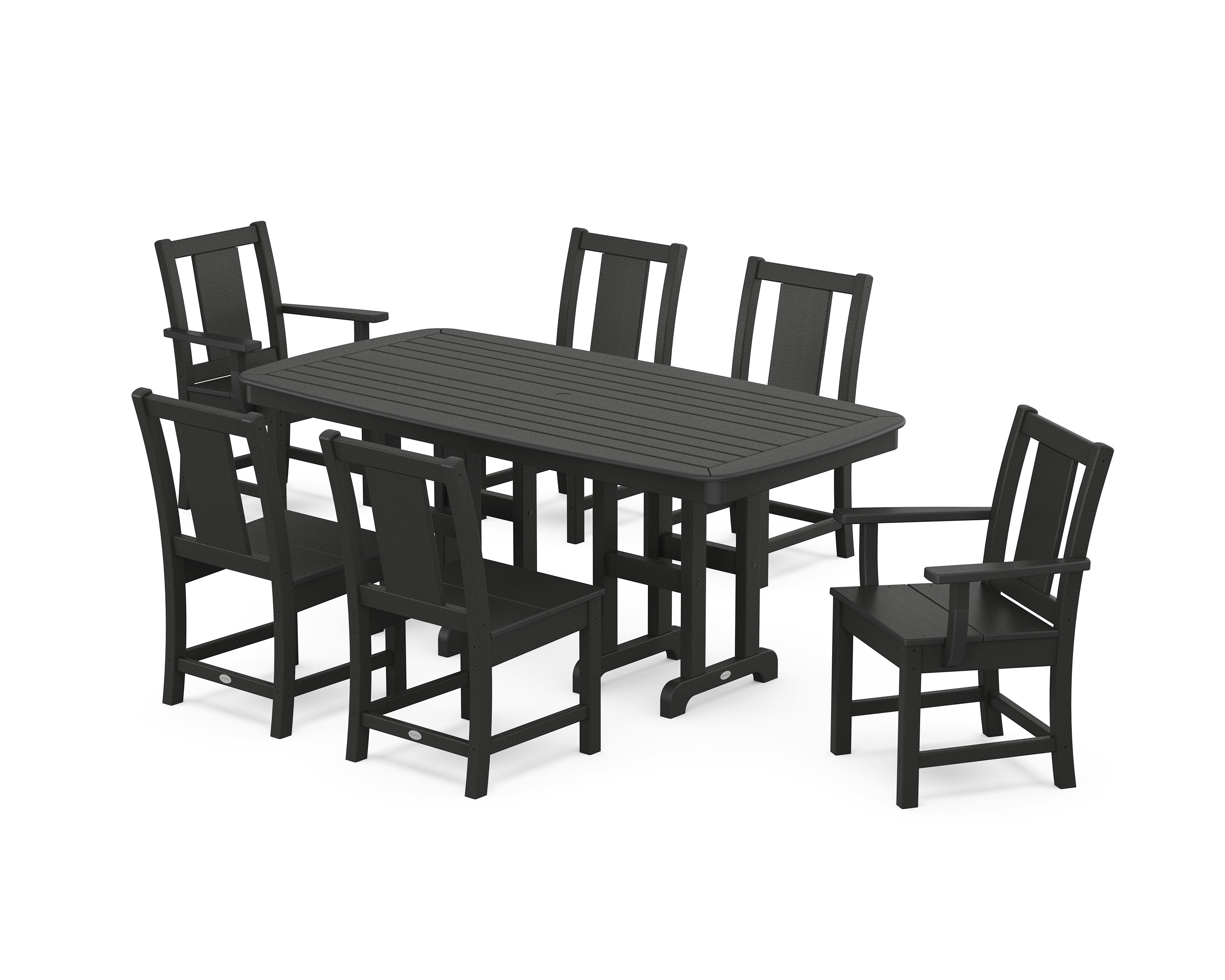 POLYWOOD Prairie 7-Piece Dining Set in Black