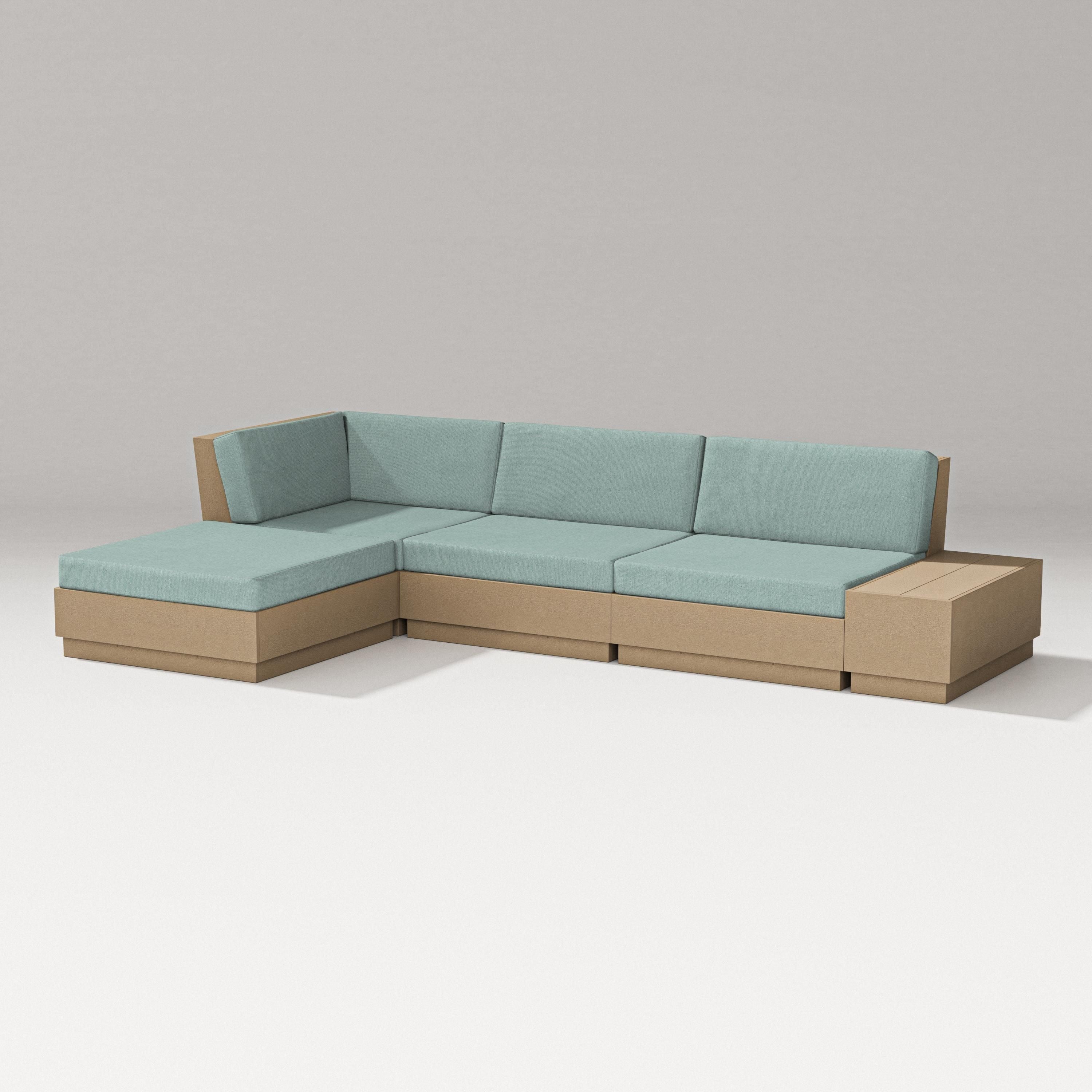 PW Designer Series Elevate Chaise Sectional in Vintage Sahara / Glacier Spa