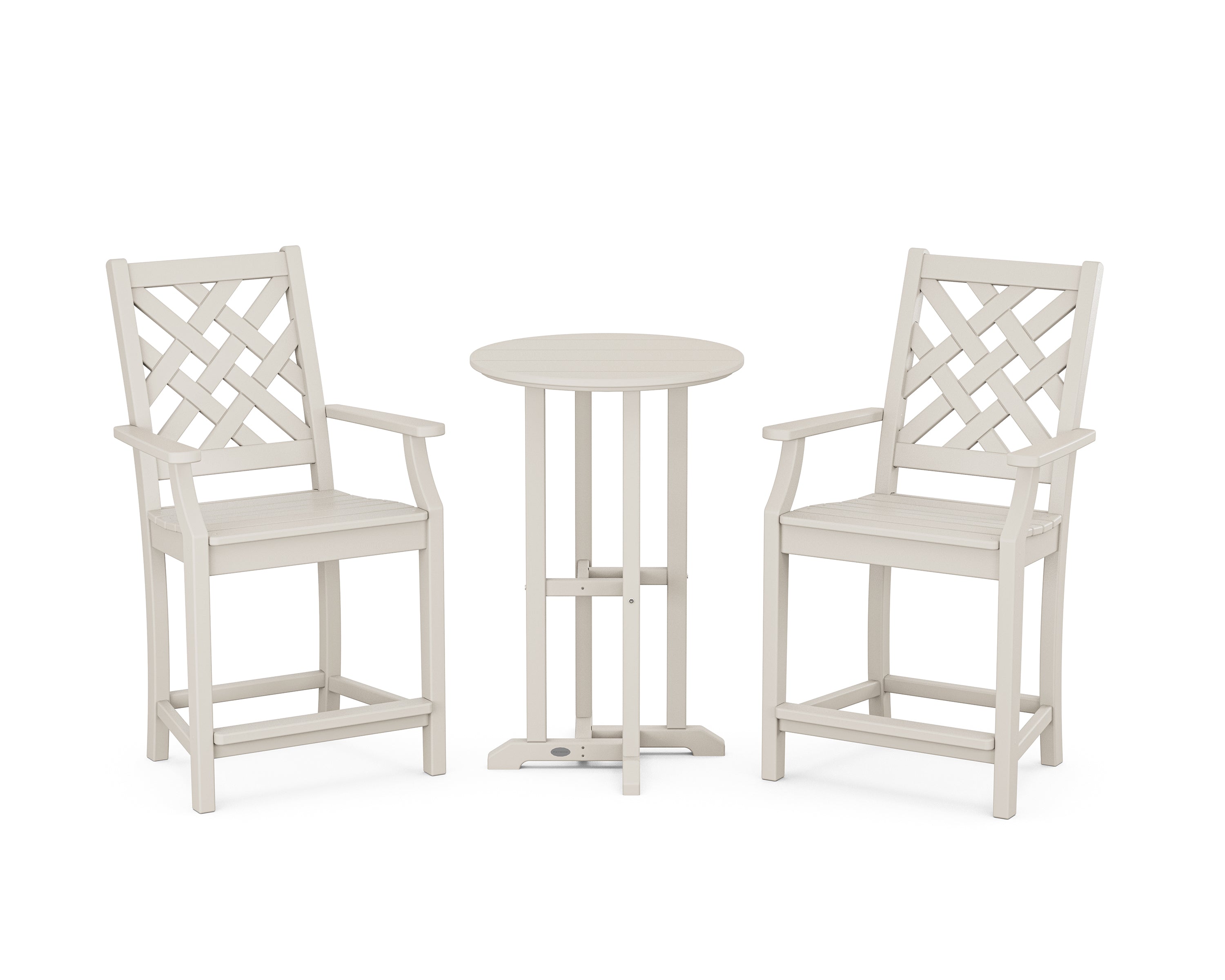 Country Living Wovendale 3-Piece Farmhouse Bistro Counter Set in Sand