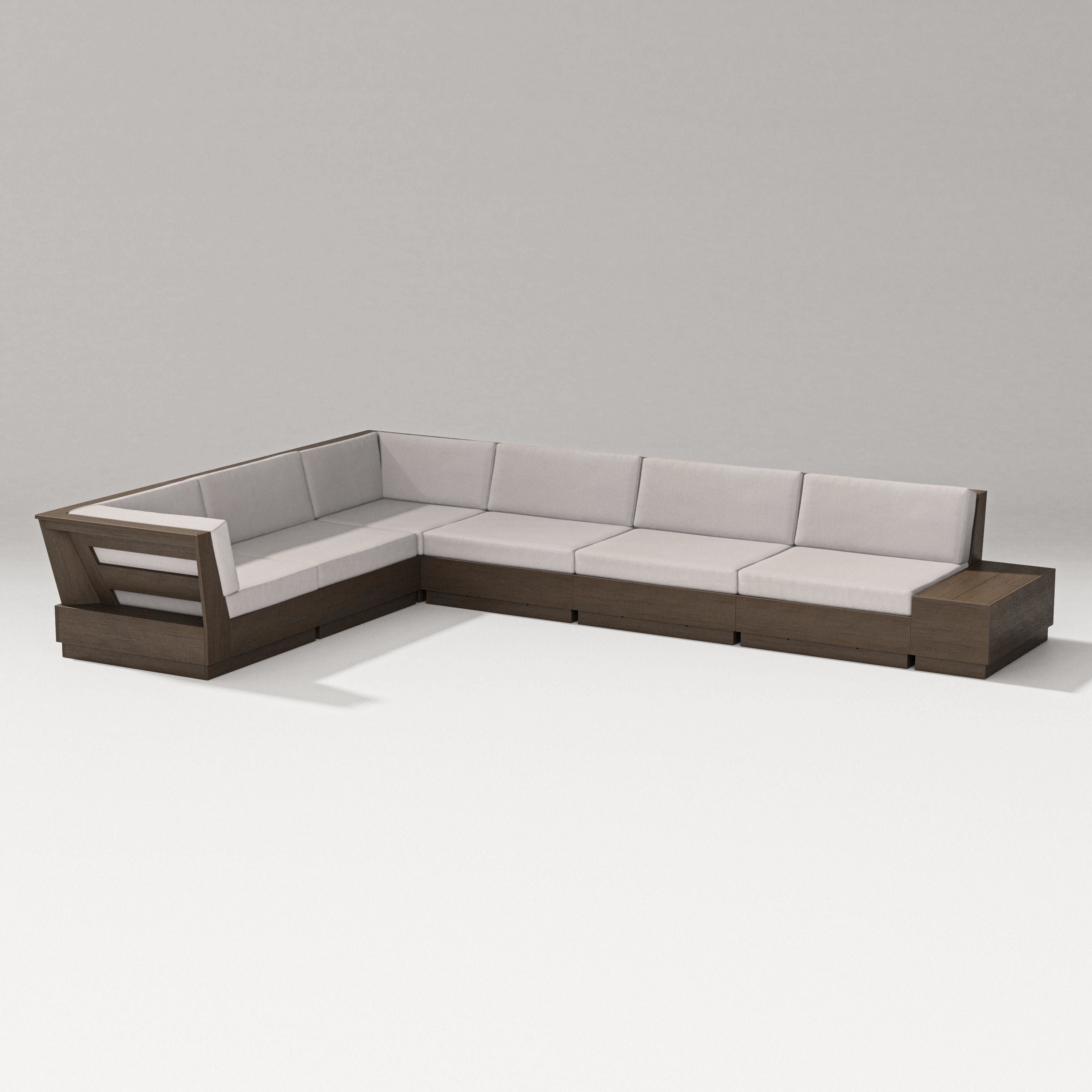 PW Designer Series Elevate 7-Piece Corner Sectional in Kona / Dune Burlap