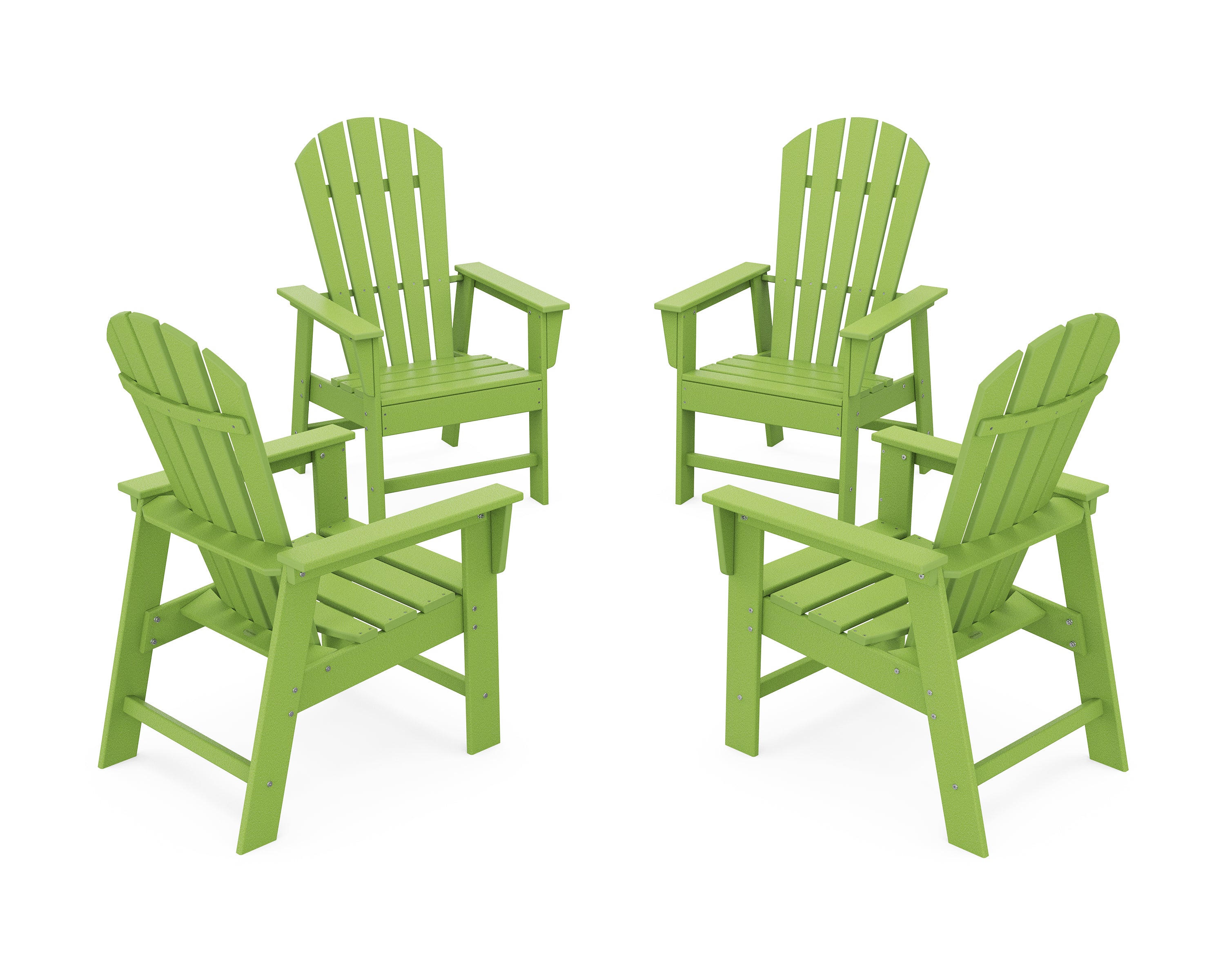 POLYWOOD 4-Piece South Beach Casual Chair Conversation Set in Lime