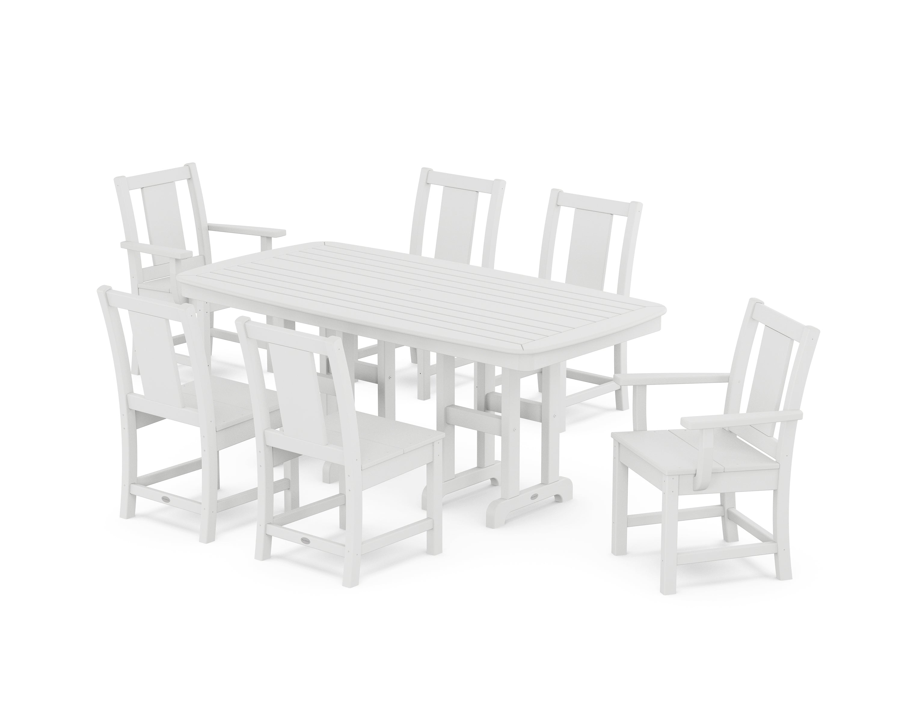 POLYWOOD Prairie 7-Piece Dining Set in White