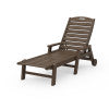 POLYWOOD Nautical Chaise with Arms & Wheels in Kona