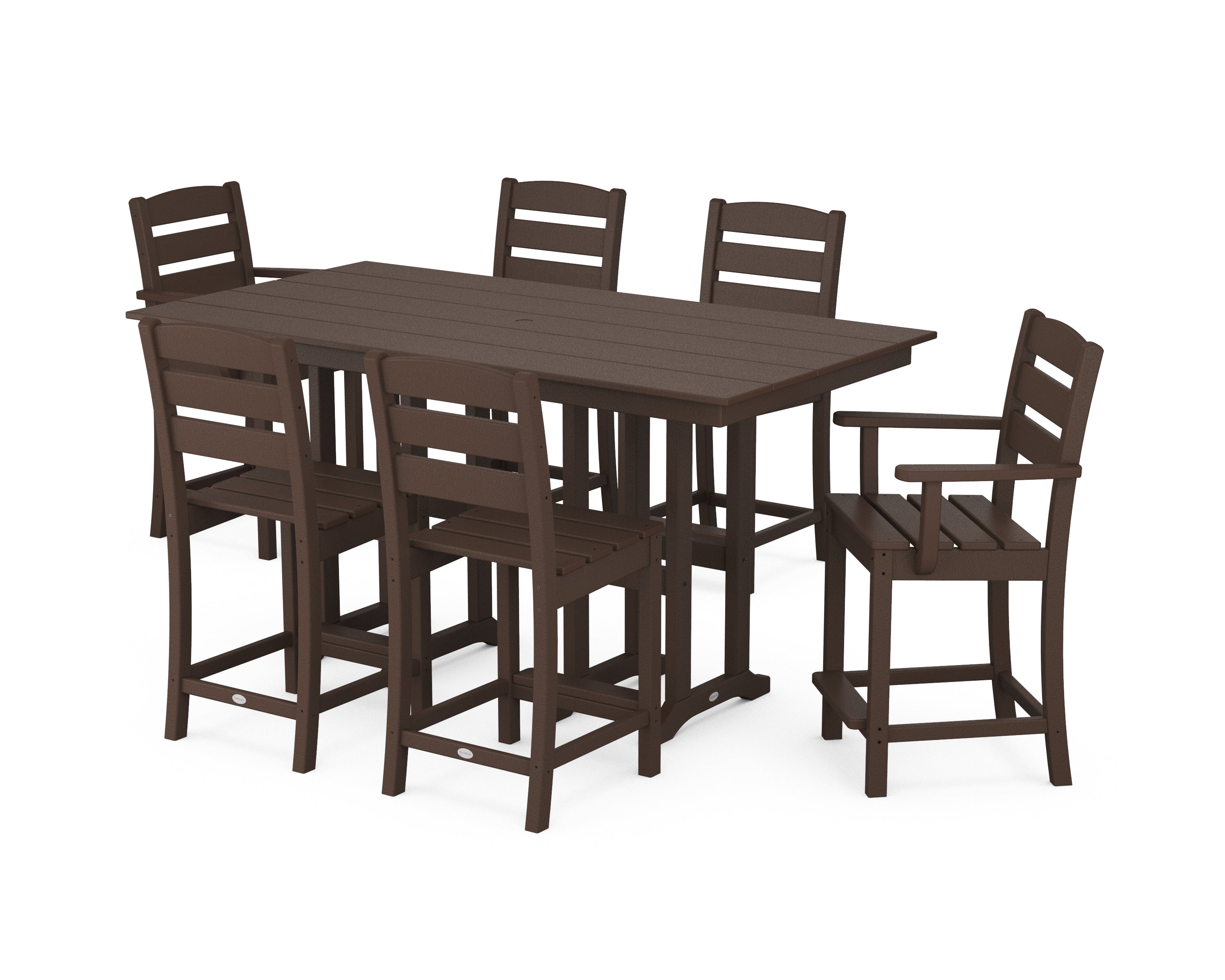 POLYWOOD® Lakeside 7-Piece Counter Set in Mahogany