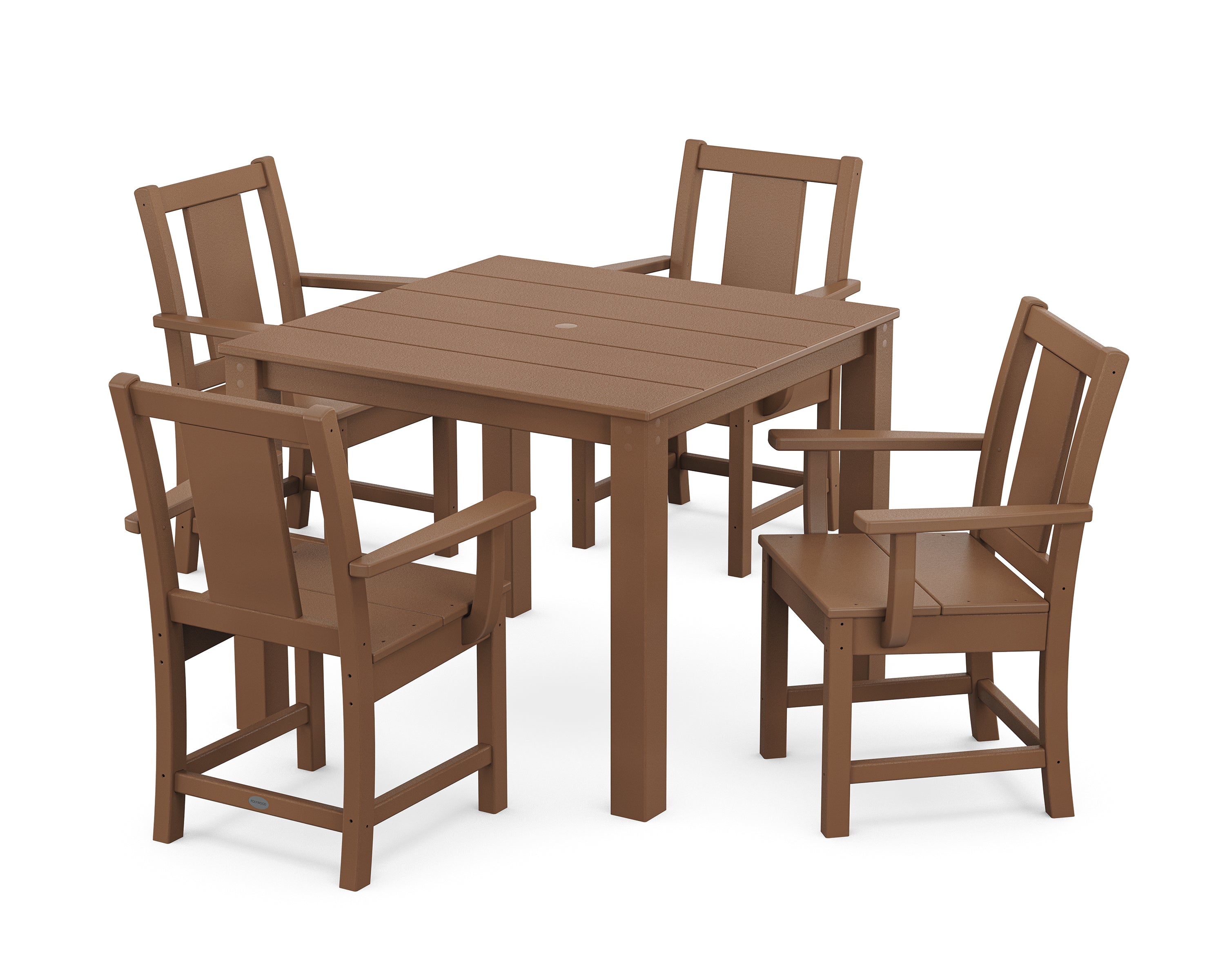 POLYWOOD Prairie 5-Piece Parsons Dining Set in Teak