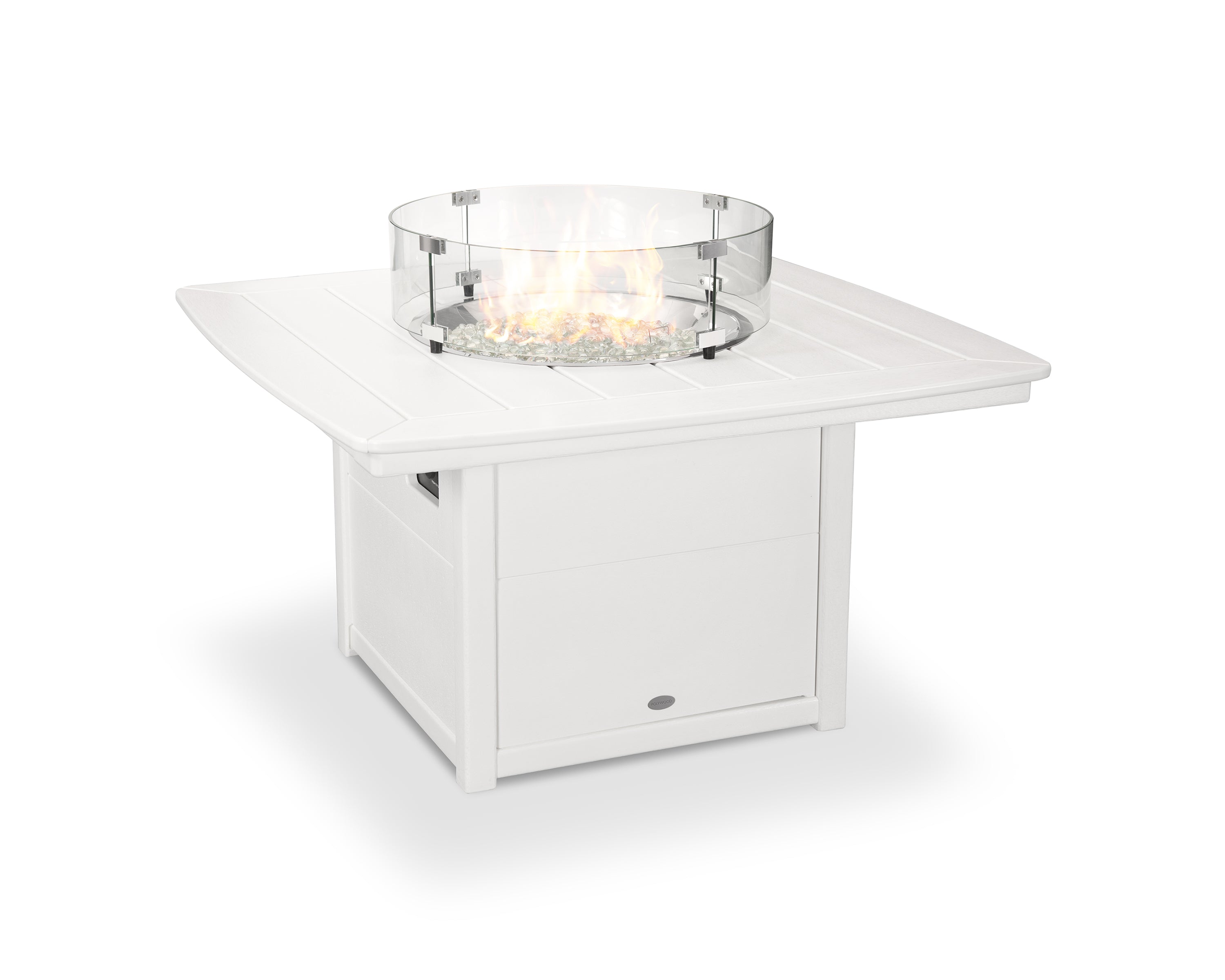 POLYWOOD® Nautical 42" Fire Pit Table in White
