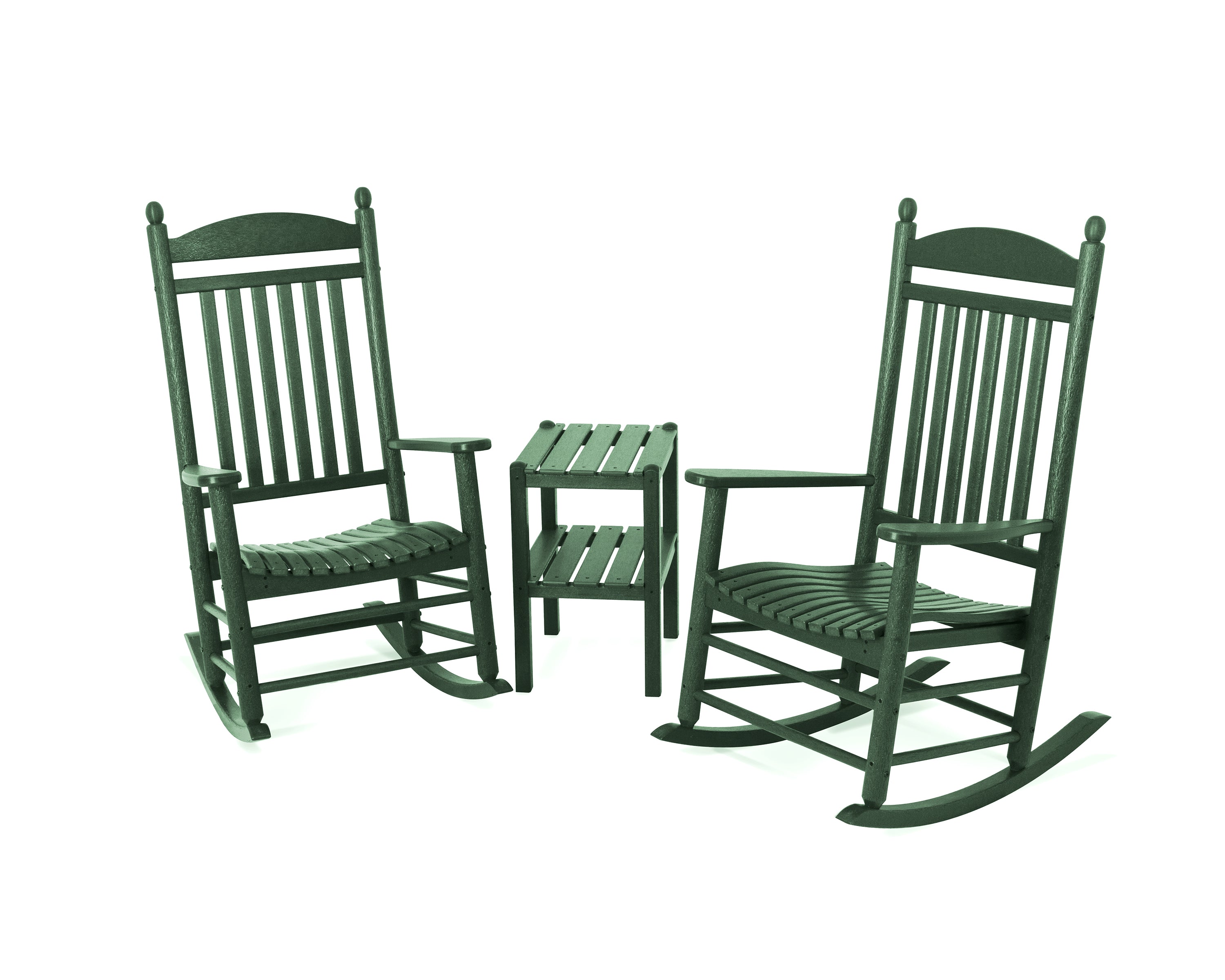 POLYWOOD Jefferson 3-Piece Rocker Set in Green
