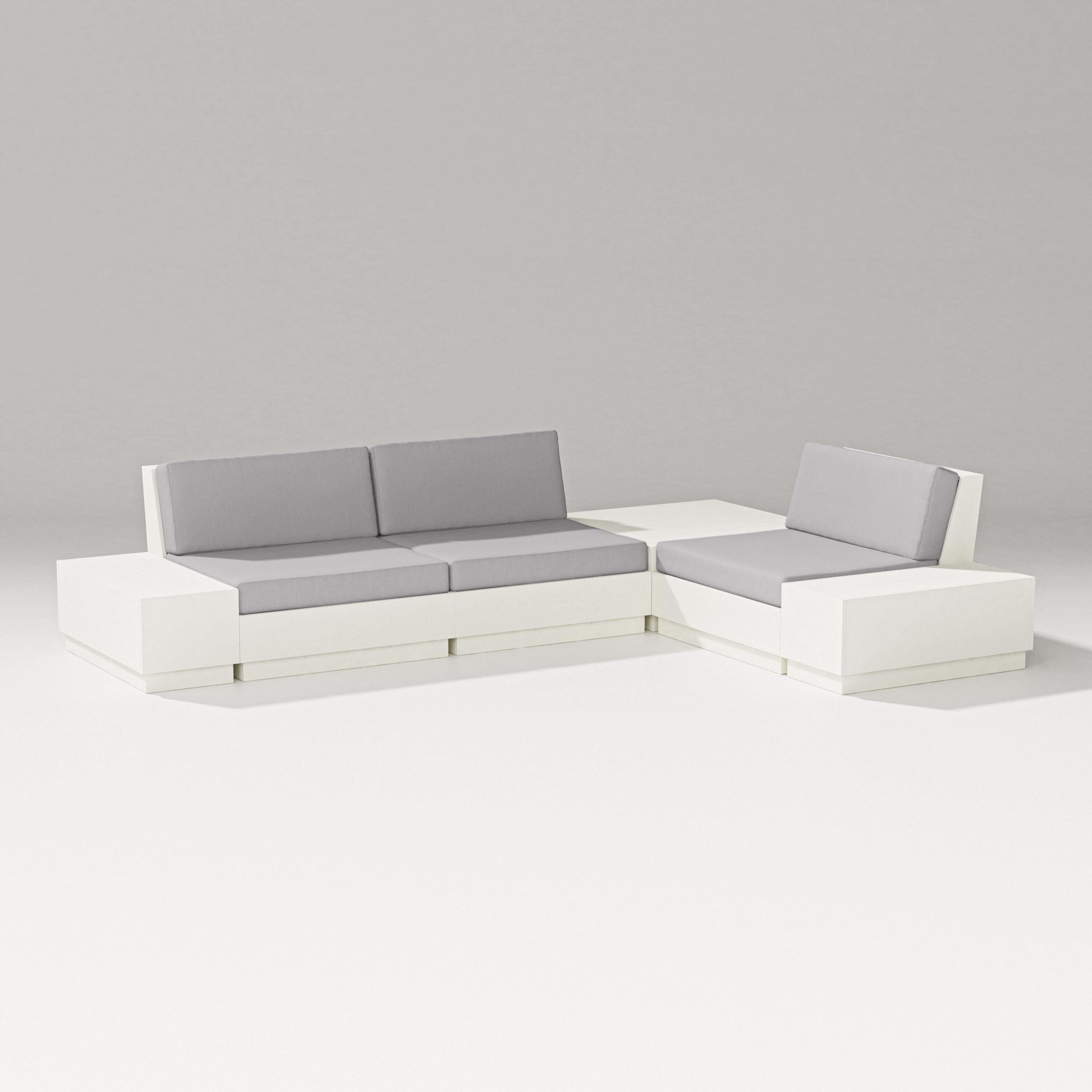 PW Designer Series Elevate 6-Piece Corner Sectional in Vintage White / Granite