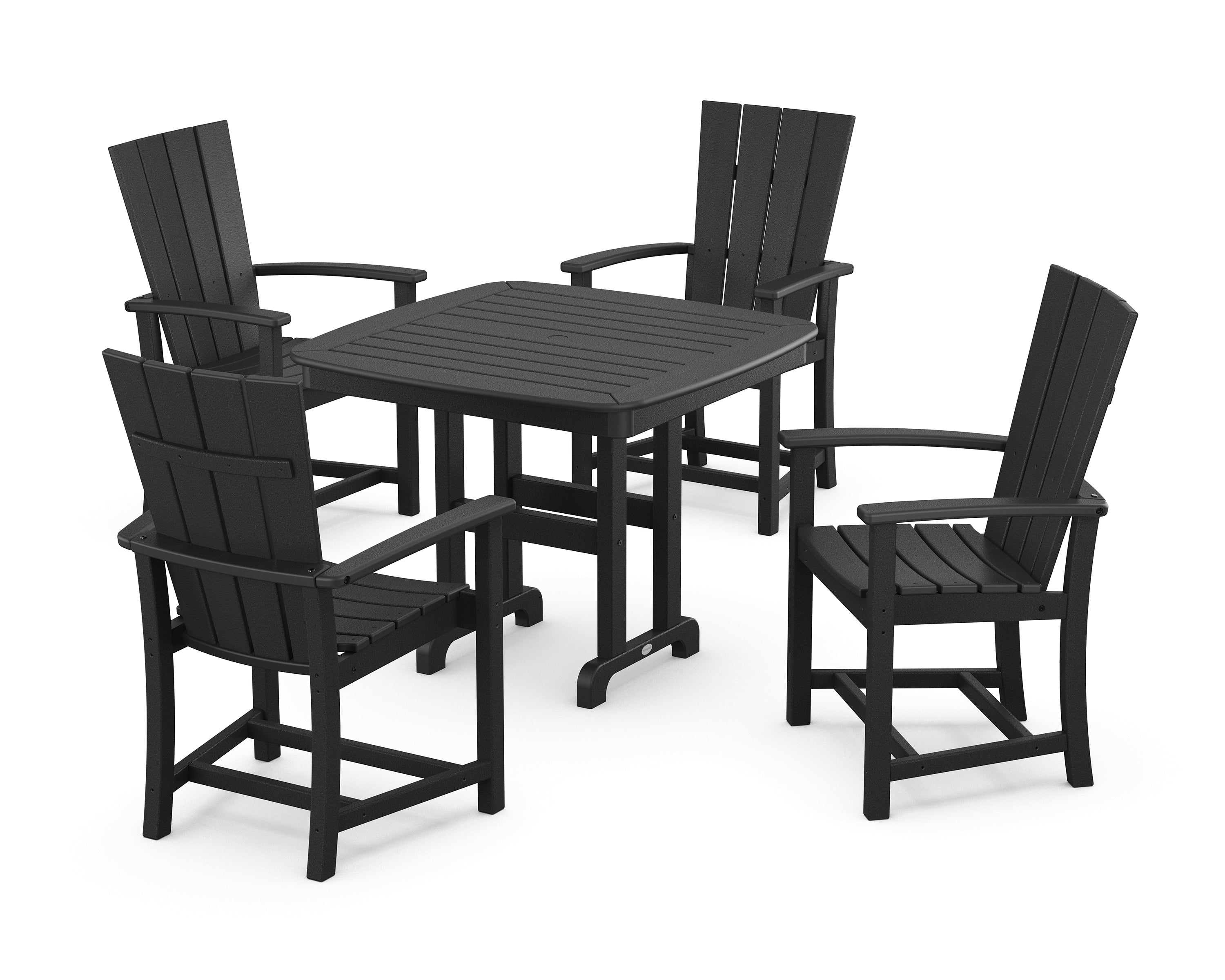 POLYWOOD Quattro 5-Piece Dining Set in Black