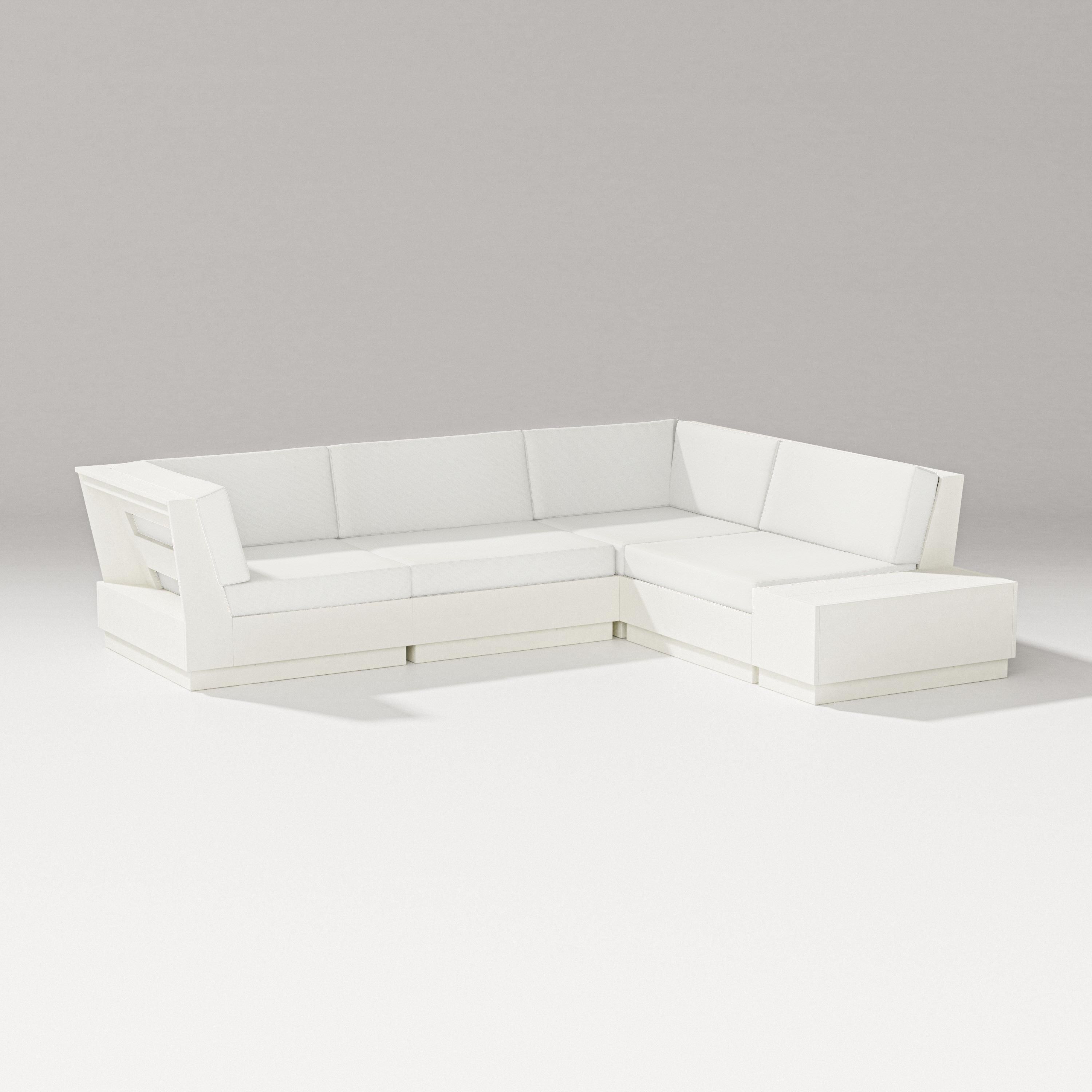 PW Designer Series Elevate Corner Sectional in Vintage White / Natural Linen