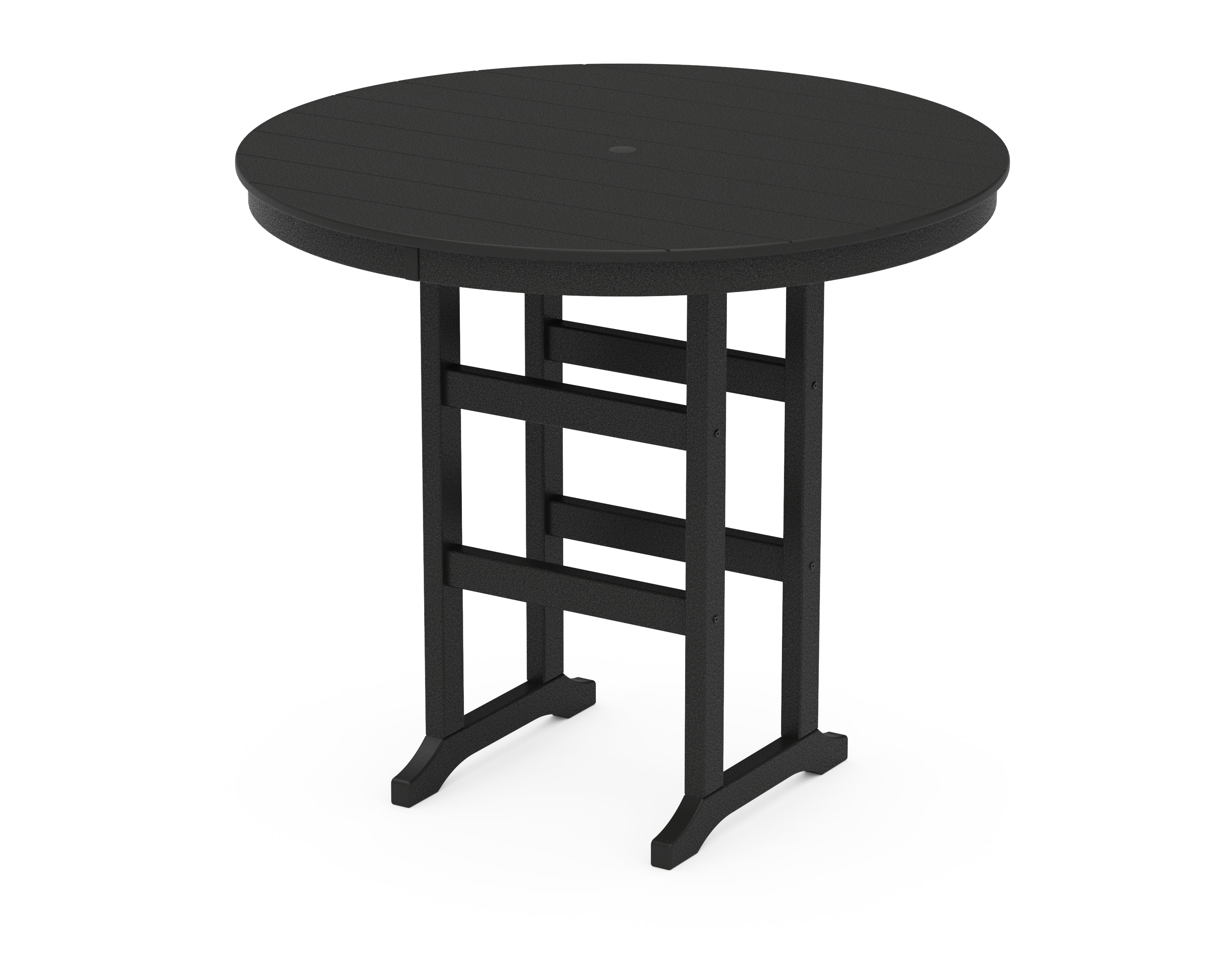 POLYWOOD 48" Round Farmhouse Bar Table in Black