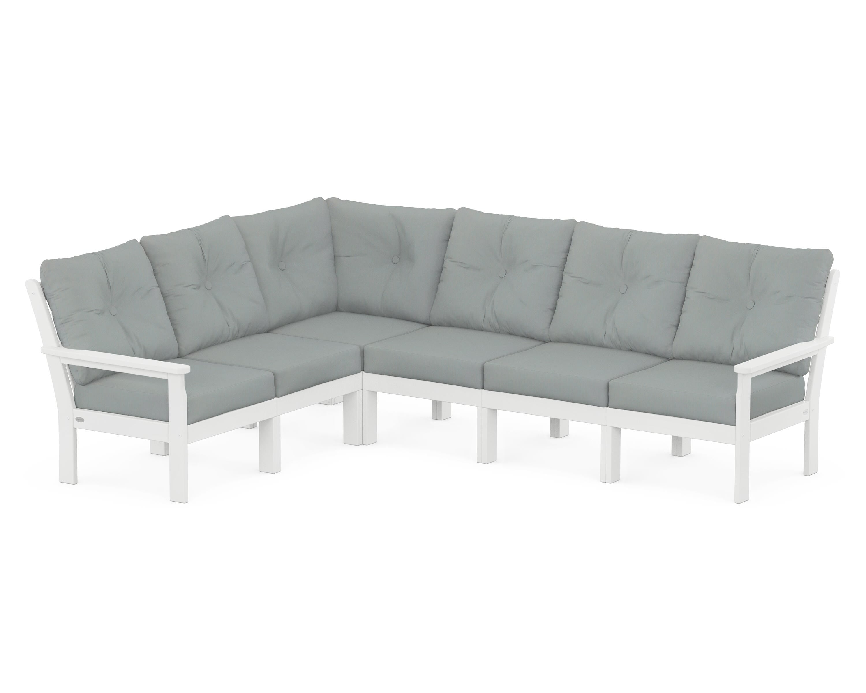 POLYWOOD Vineyard 6-Piece Sectional in White / Spa