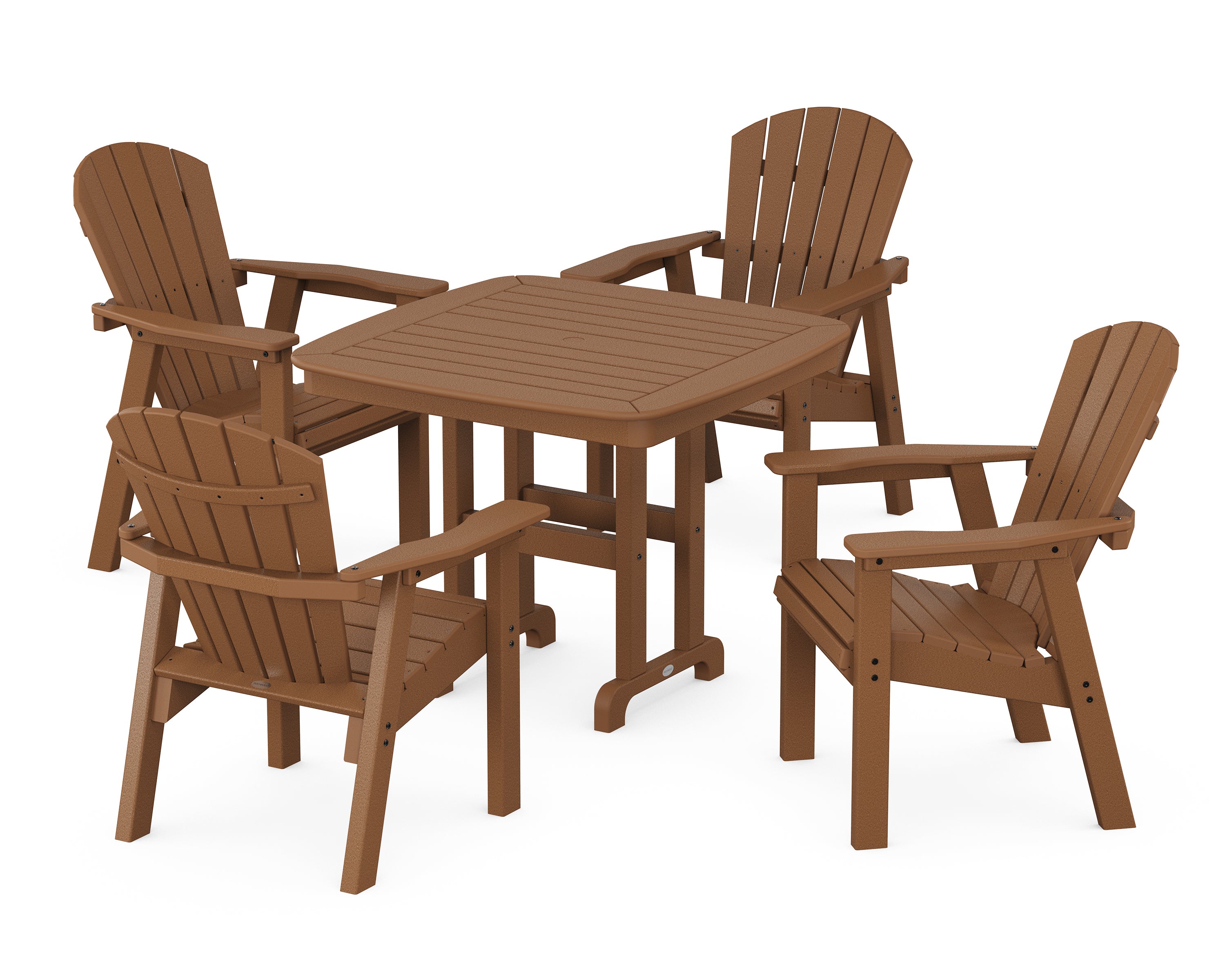 POLYWOOD Seashell 5-Piece Dining Set in Teak