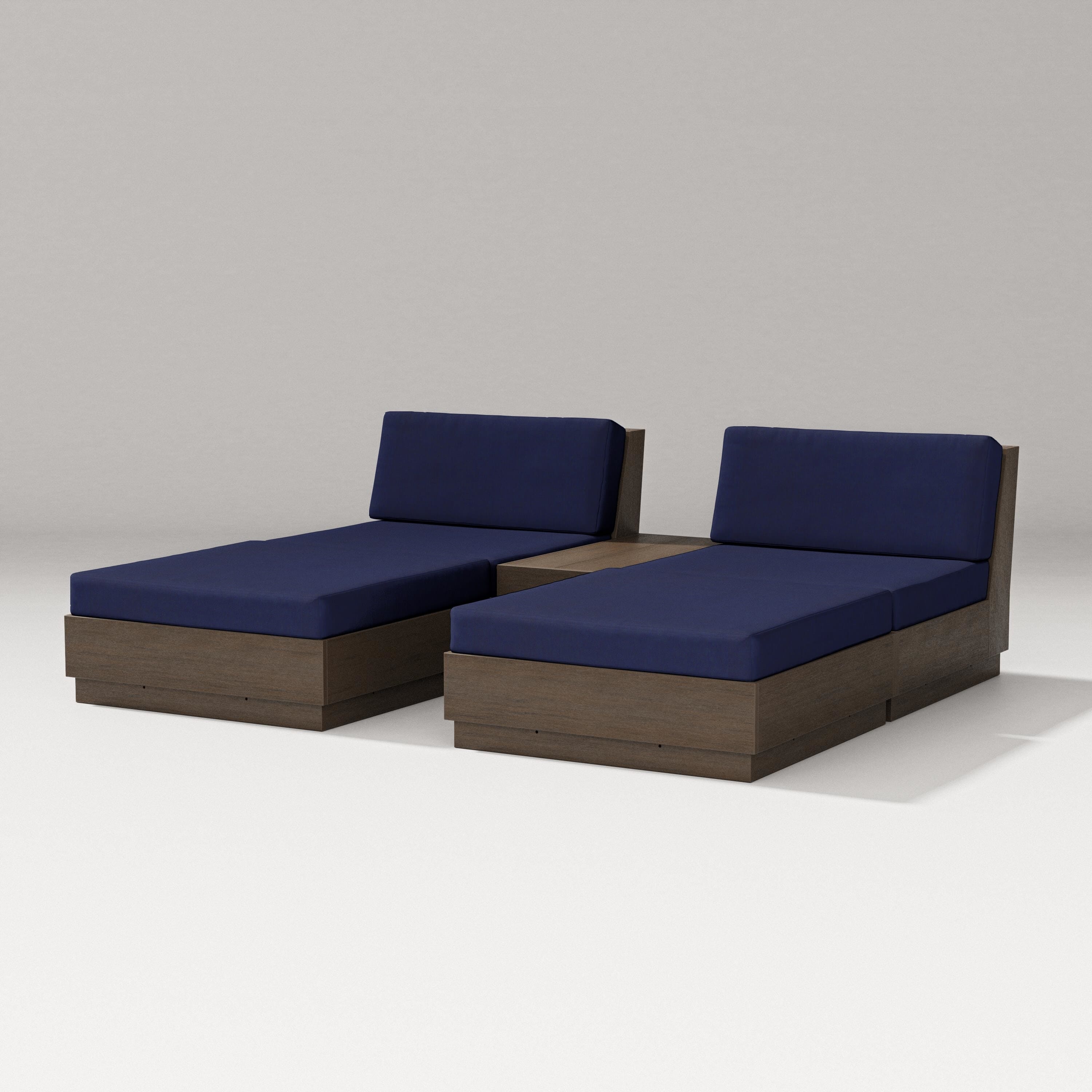 PW Designer Series Elevate Double Chaise Set in Kona / Navy
