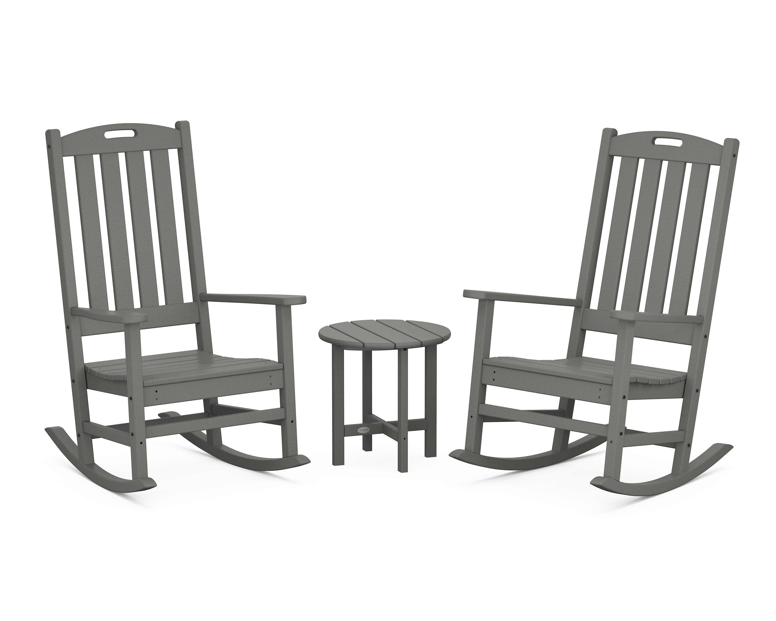 POLYWOOD® Nautical 3-Piece Porch Rocking Chair Set in Slate Grey