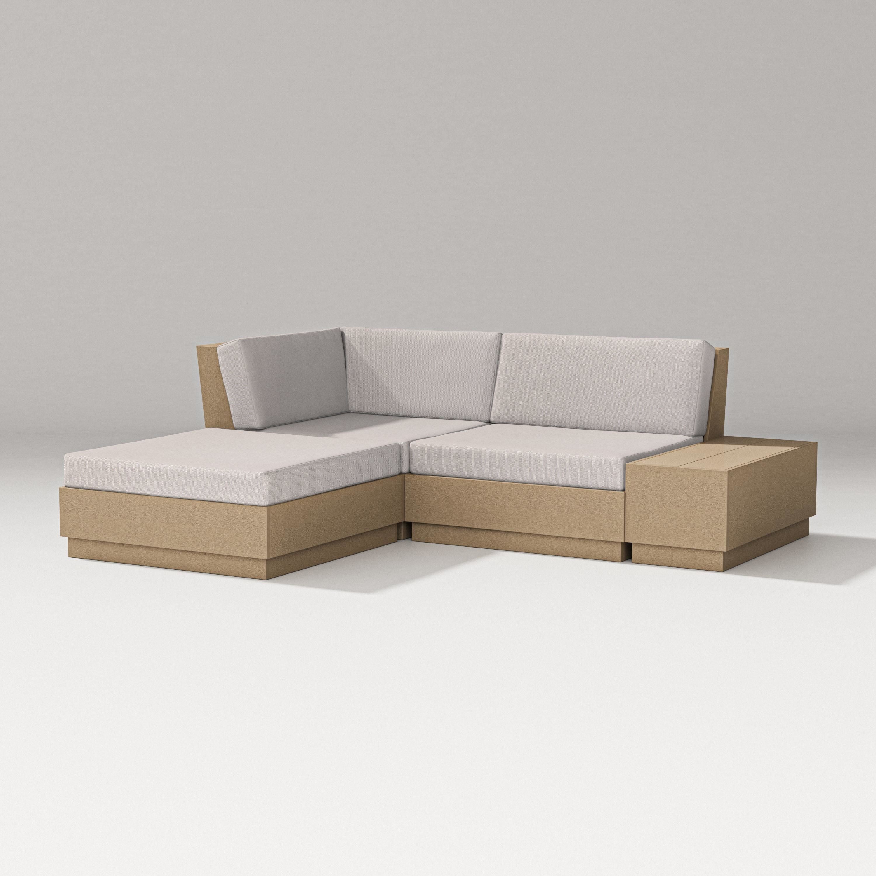 PW Designer Series Elevate Loveseat Sectional with Chaise in Vintage Sahara / Dune Burlap