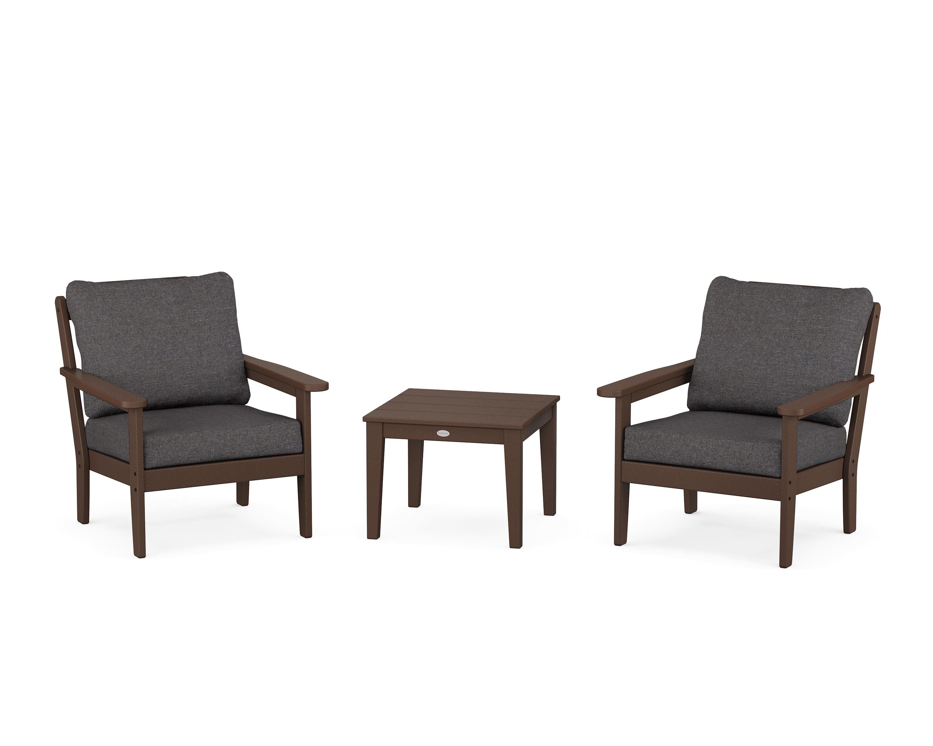 Country Living Cottage 3-Piece Deep Seating Set in Mahogany / Ash Charcoal