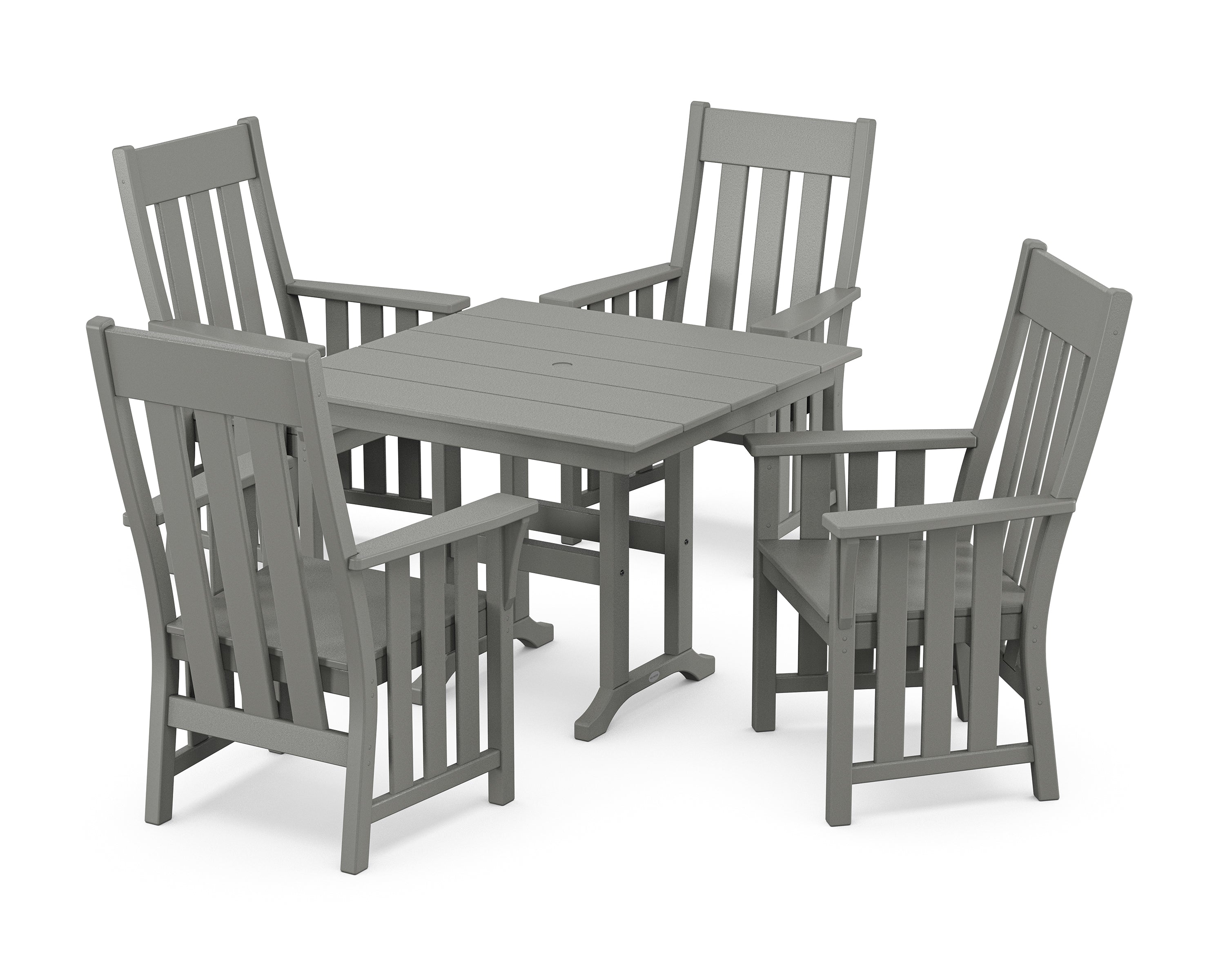 Martha Stewart by POLYWOOD Acadia 5-Piece Farmhouse Dining Set in Slate Grey