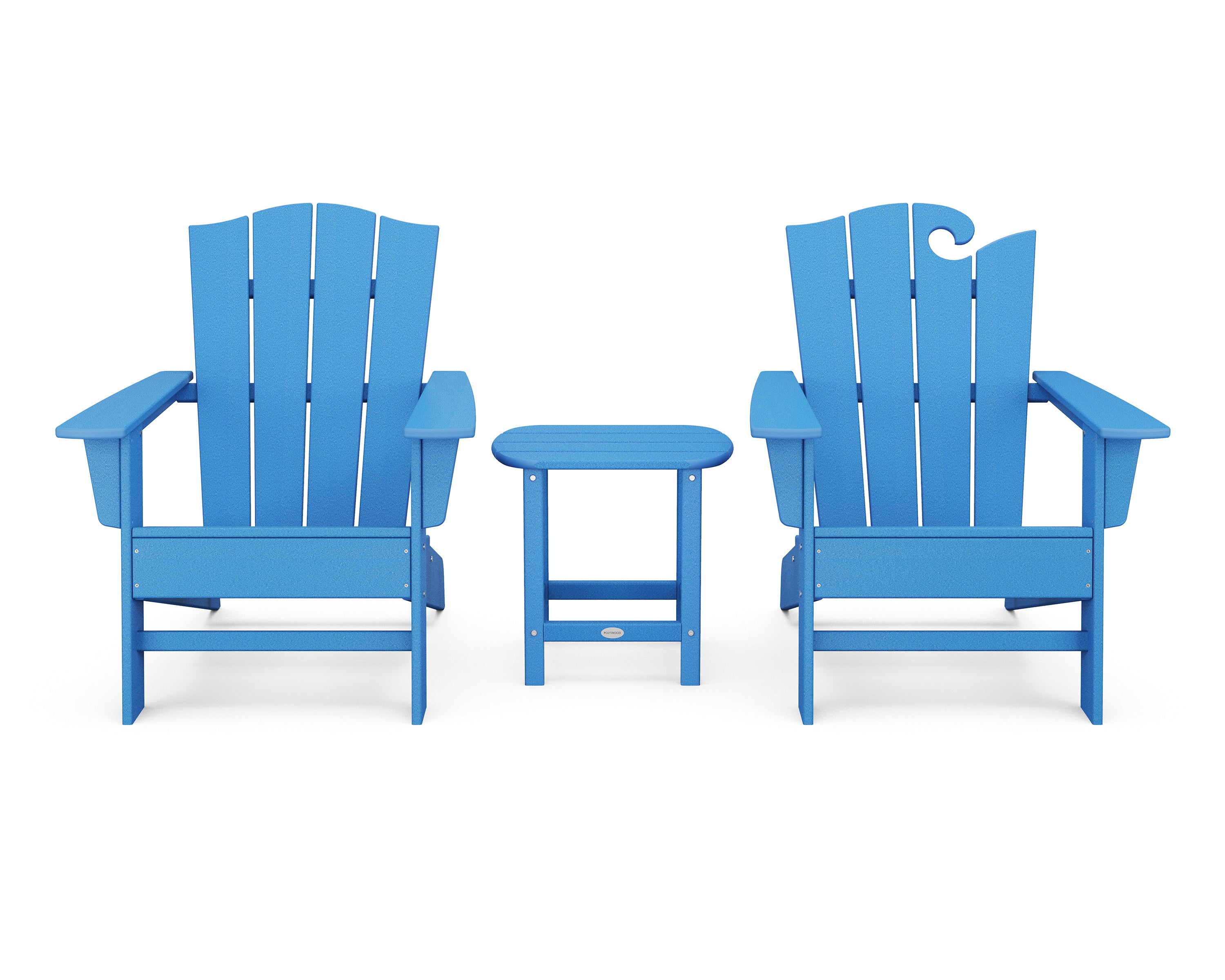 POLYWOOD Wave Collection 3-Piece Set in Pacific Blue